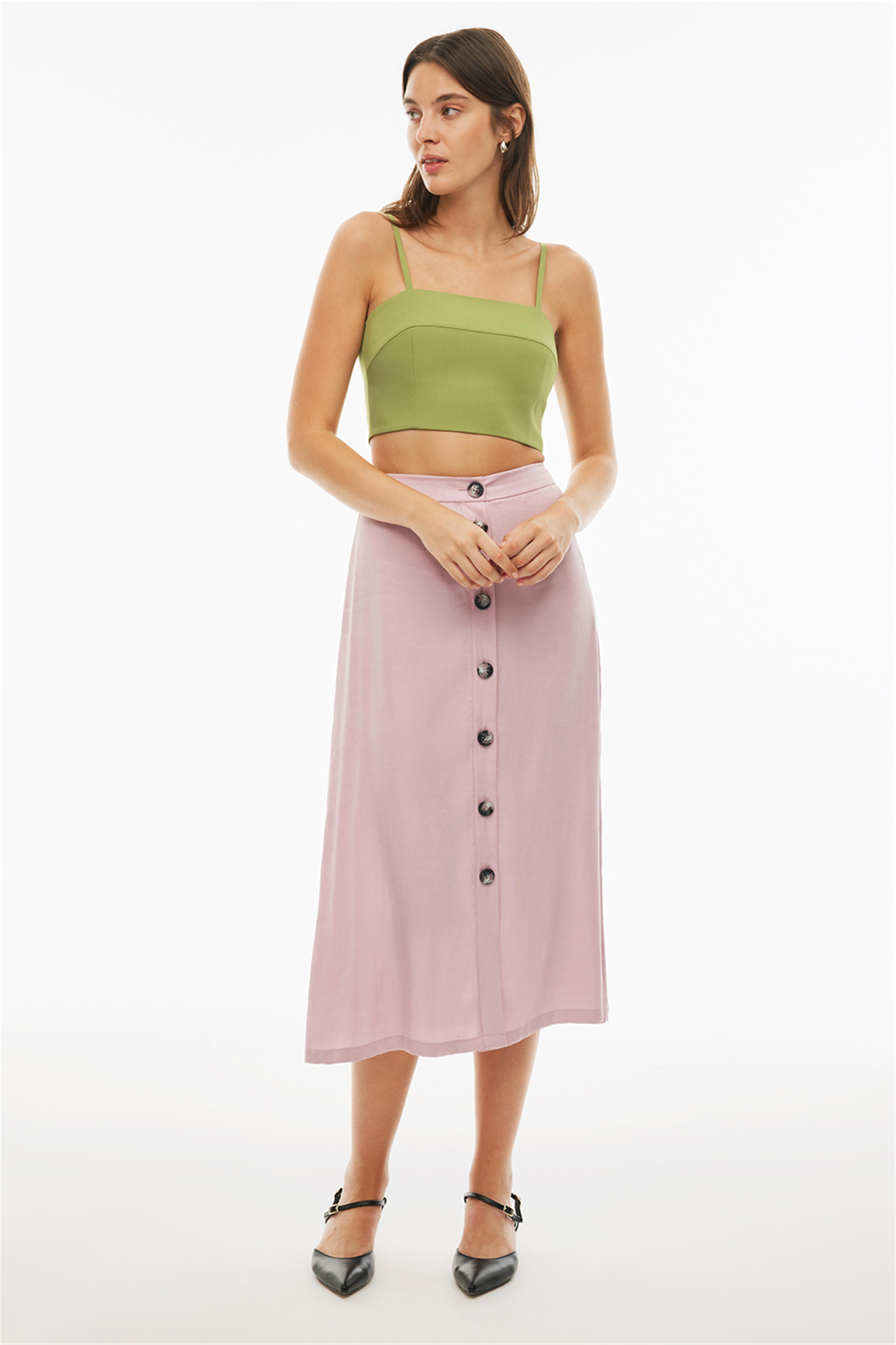 Bethas Regular Fit Midi Boy Pembe Renk Etek