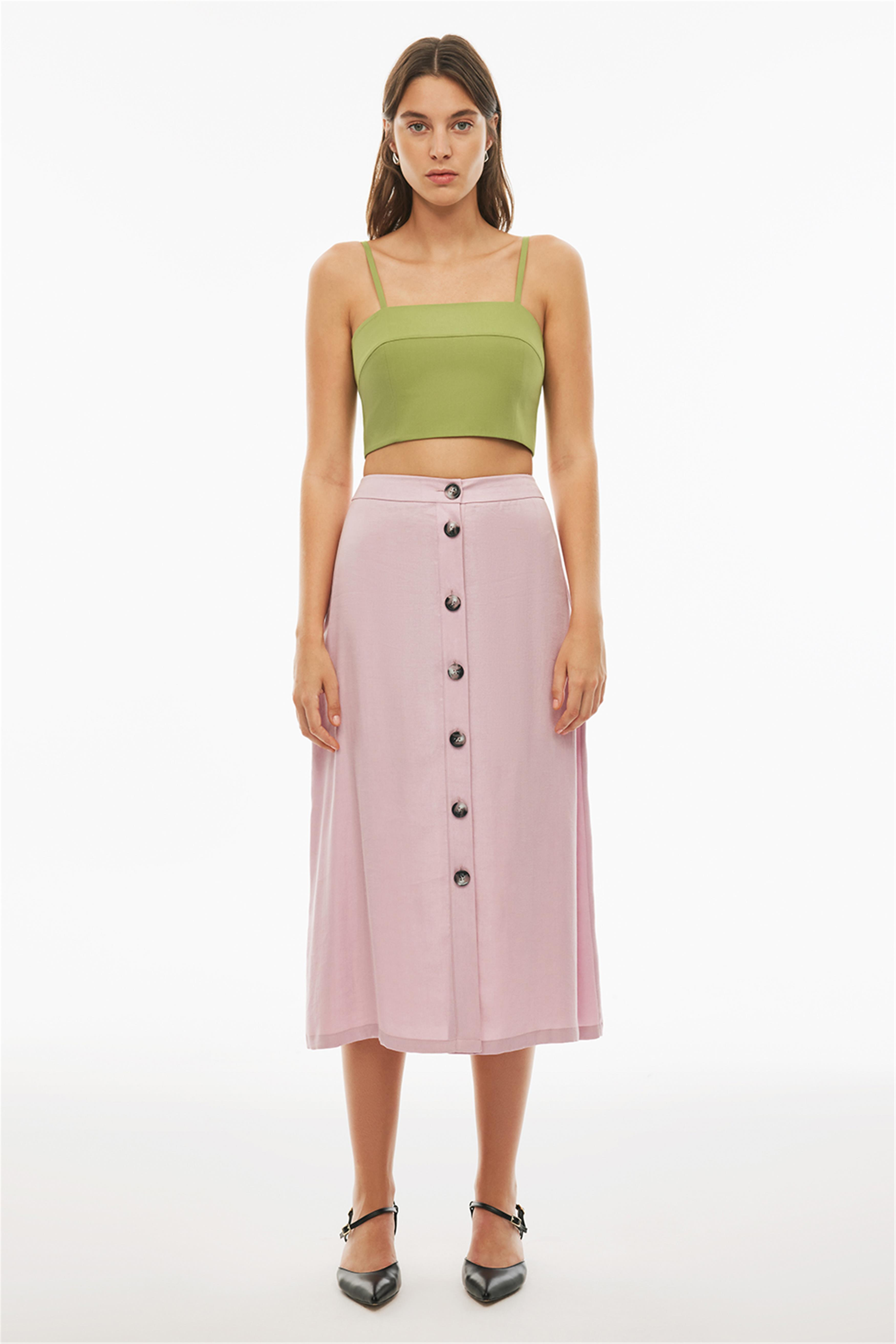 Bethas Regular Fit Midi Boy Pembe Renk Etek