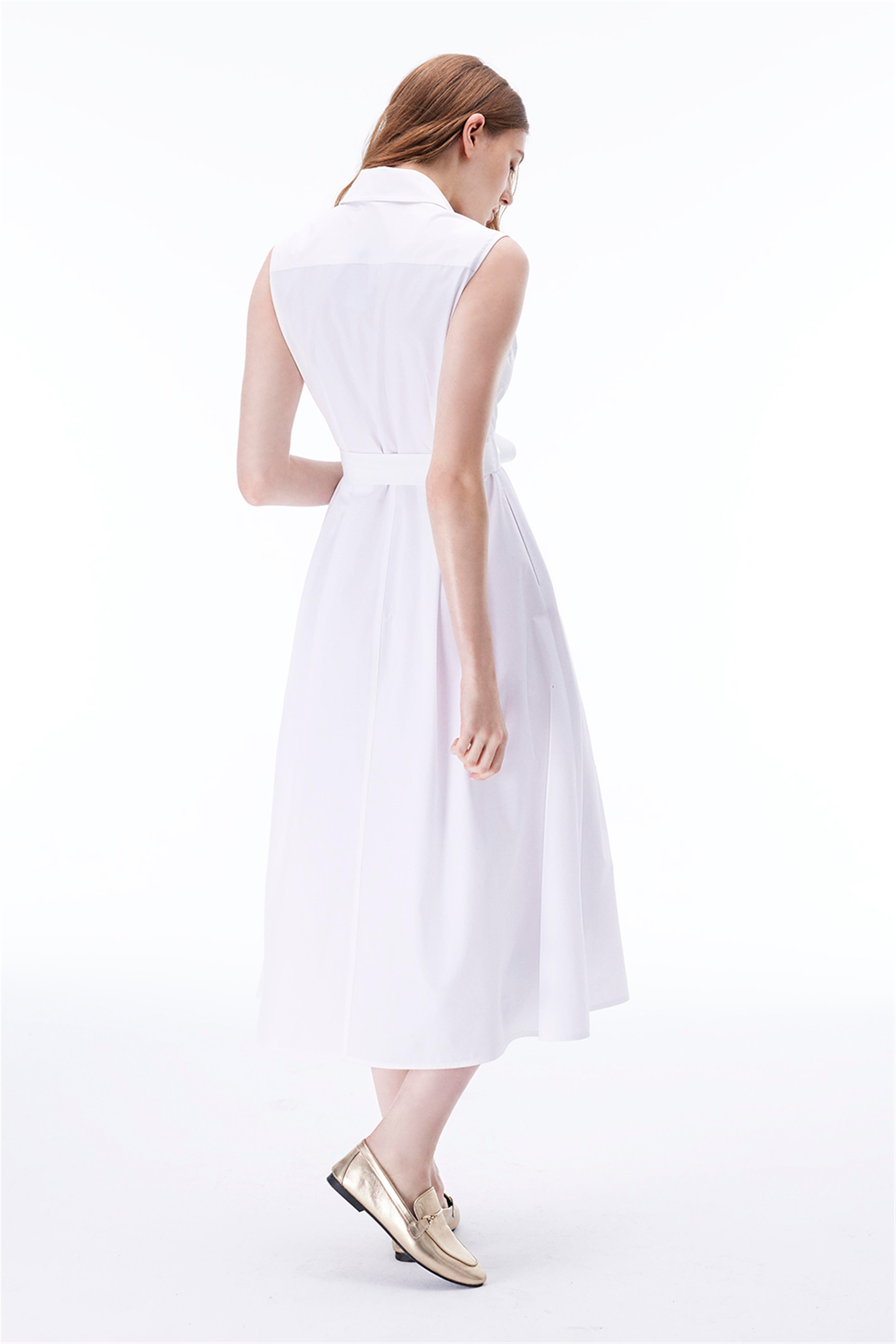 Beyaz Amelias Regular Fit Midi Boy Elbise