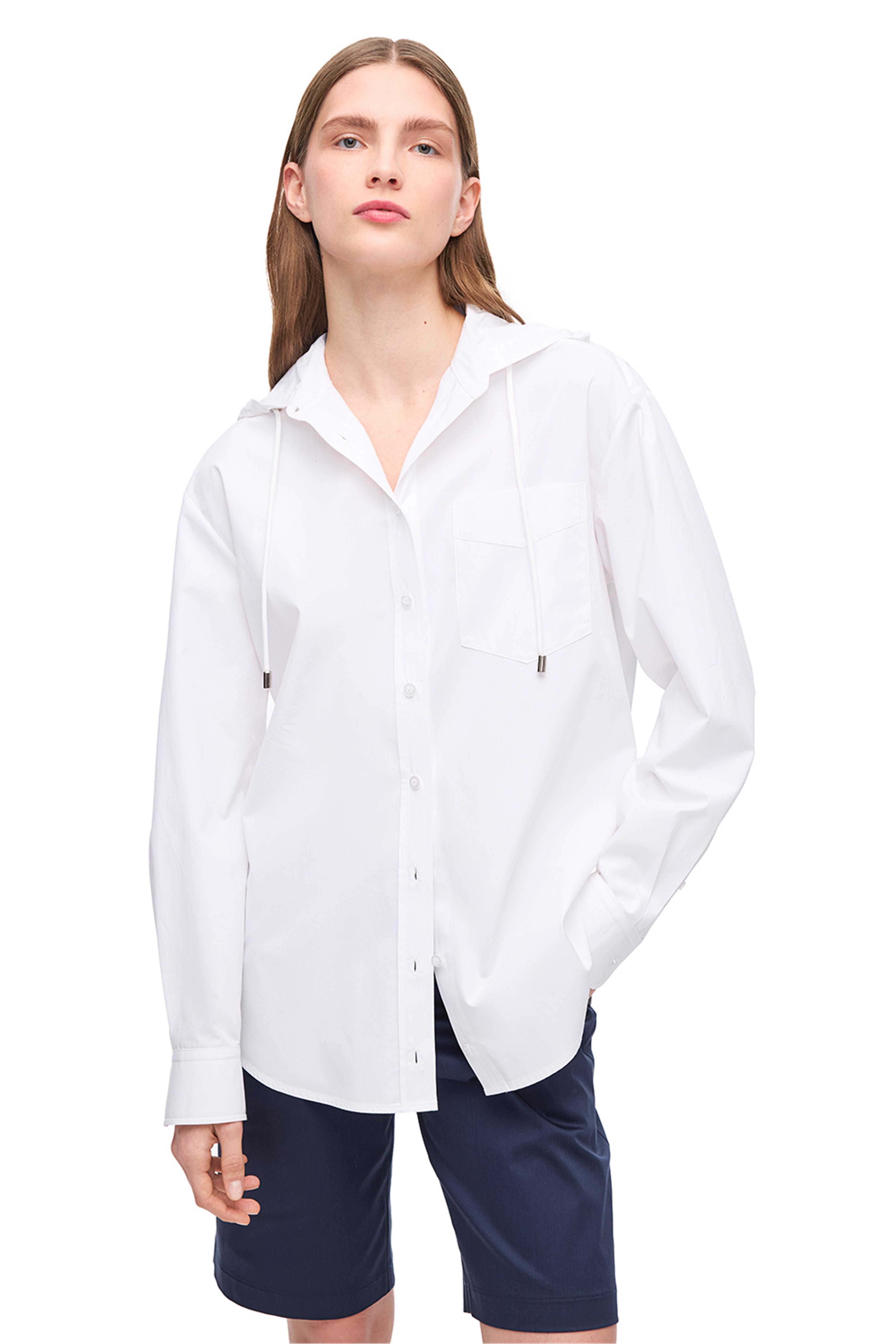 Beyaz Kapüşonlu Gömlek