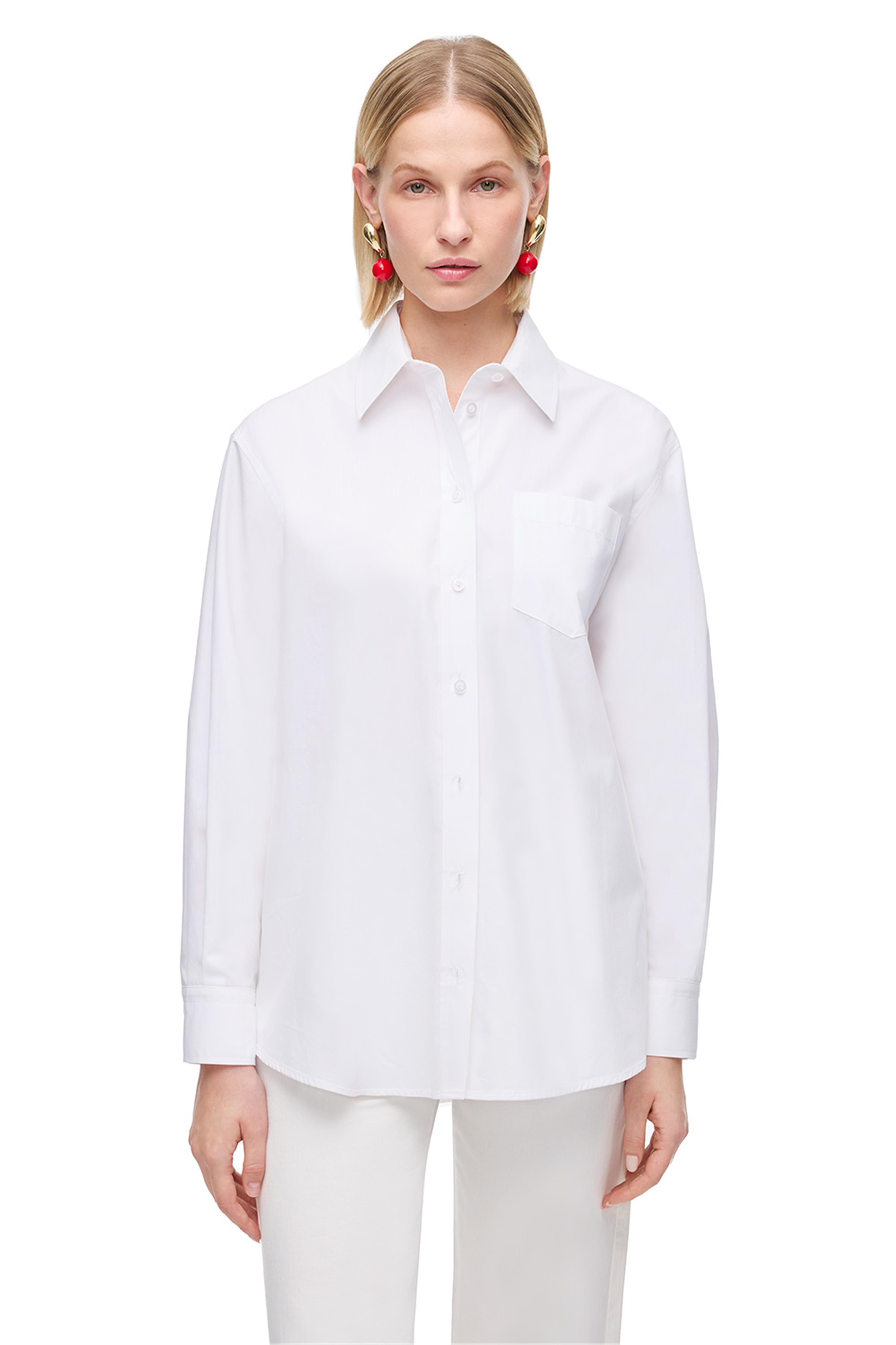 Beyaz Rahat Kalıp Gömlek