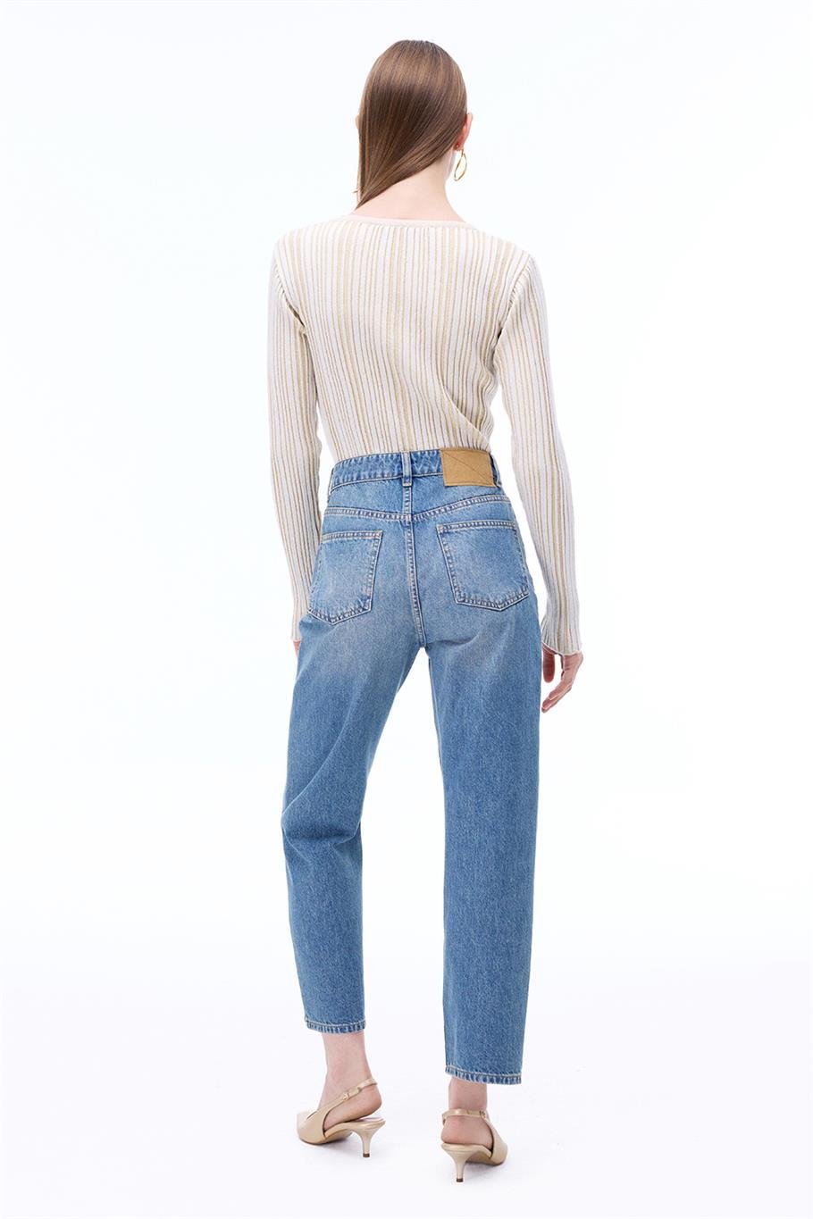 Blendas Rahat Kalıp Bilek Boy Mavi Pantolon