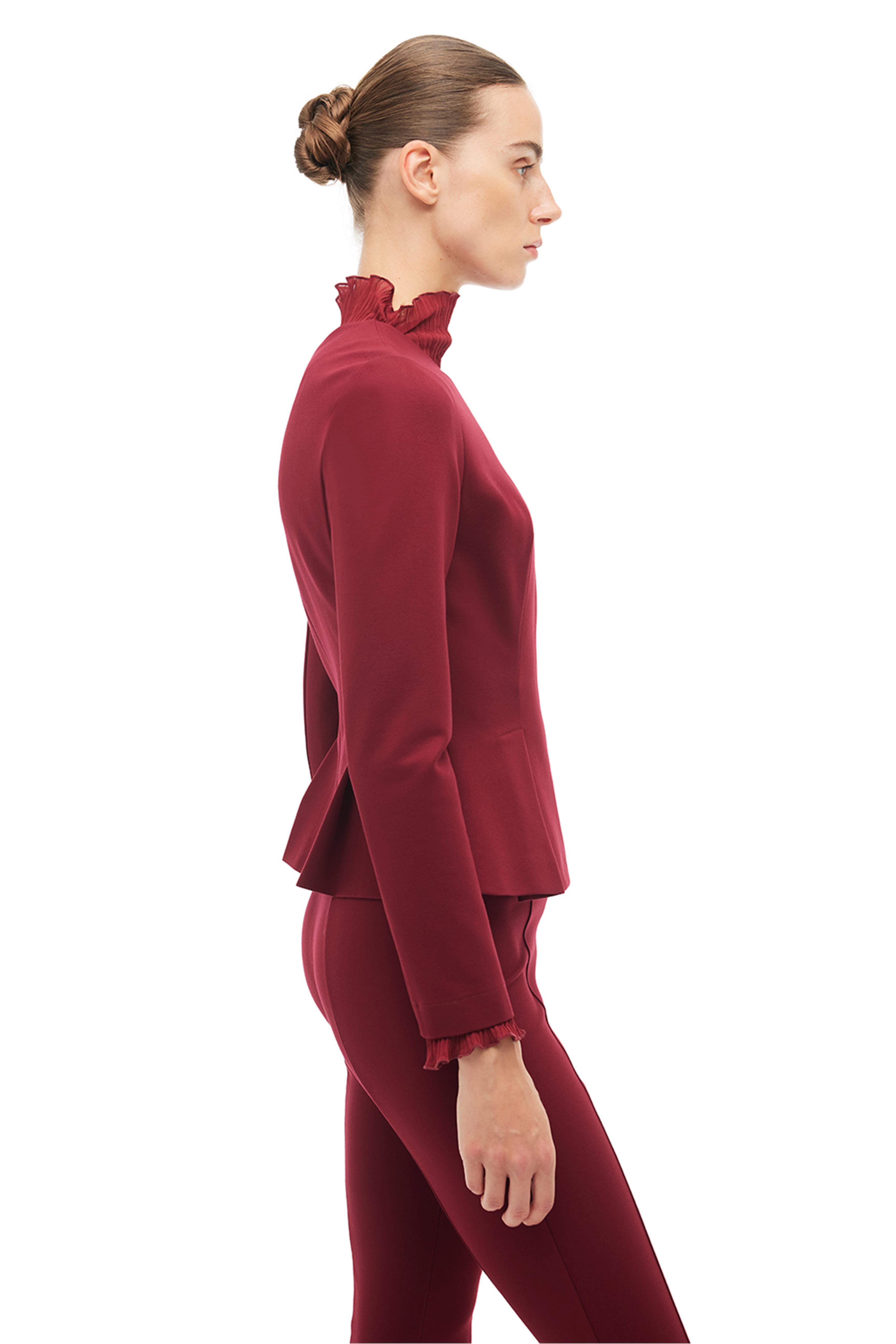 Bordo Slim Fit Kısa Ceket