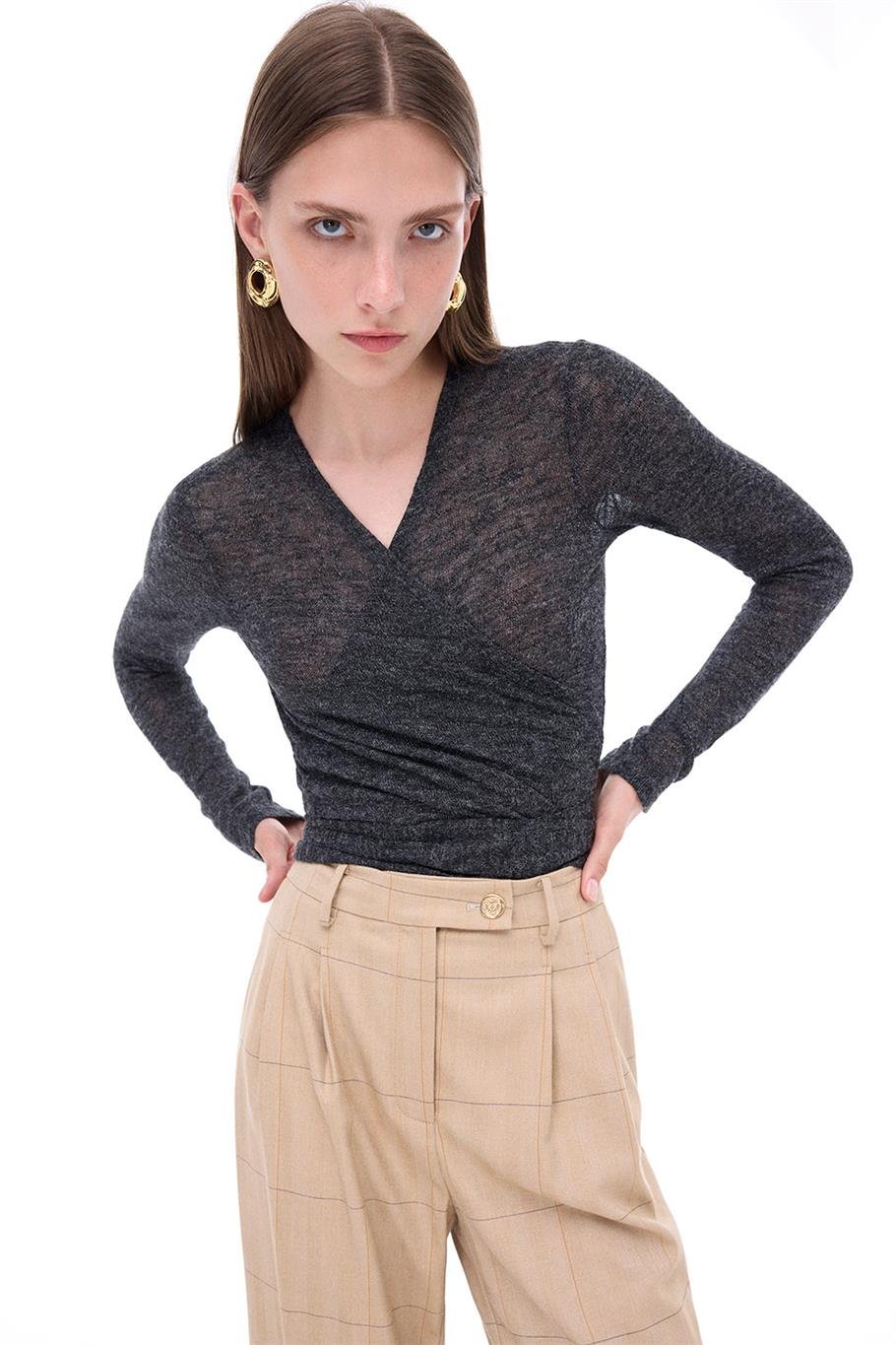 C704 Bonnie Slim Fit V-Yaka Hirka