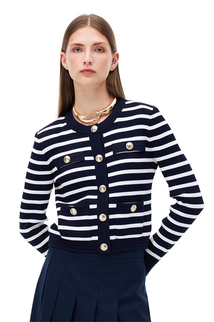 C802 Triko Slim Fit Bisiklet Yaka Triko Hırka