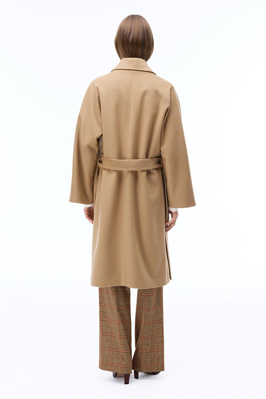 Candys Regular Fit Diz Altı Yarasa Kol Ceket Yaka Devetuyu Kaban