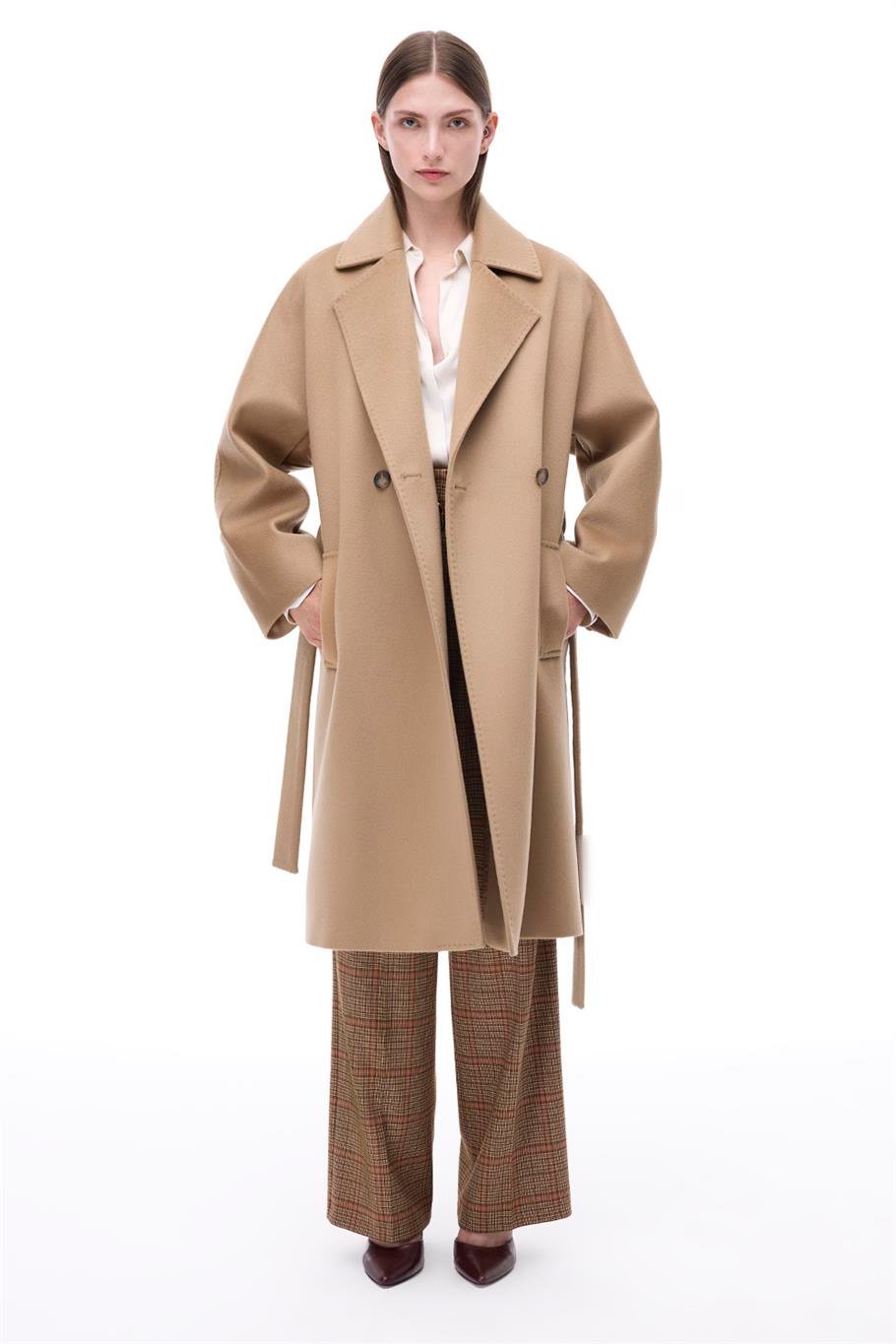 Candys Regular Fit Diz Altı Yarasa Kol Ceket Yaka Devetuyu Kaban