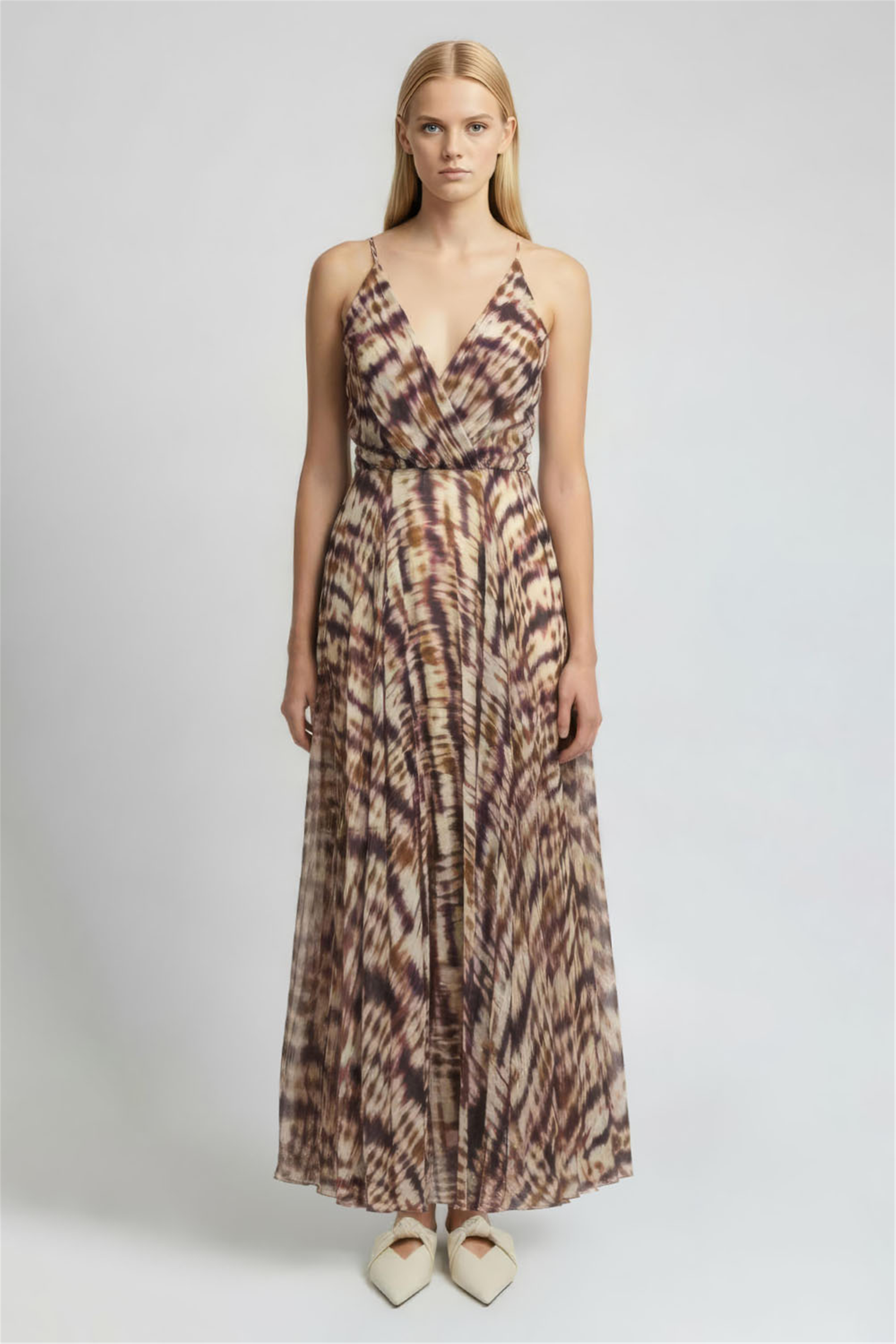 Çok Renkli Batik Midi Elbise