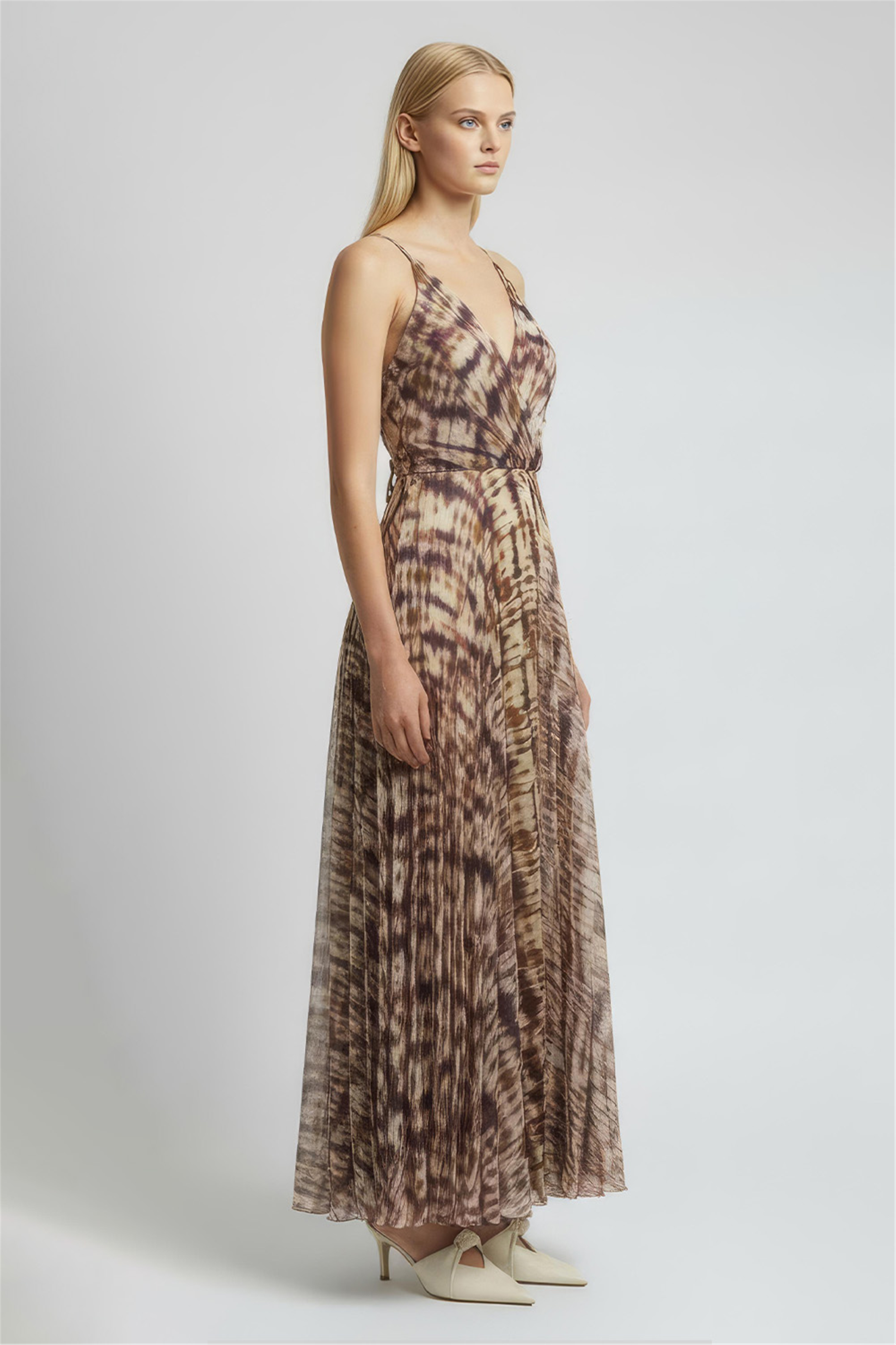 Çok Renkli Batik Midi Elbise