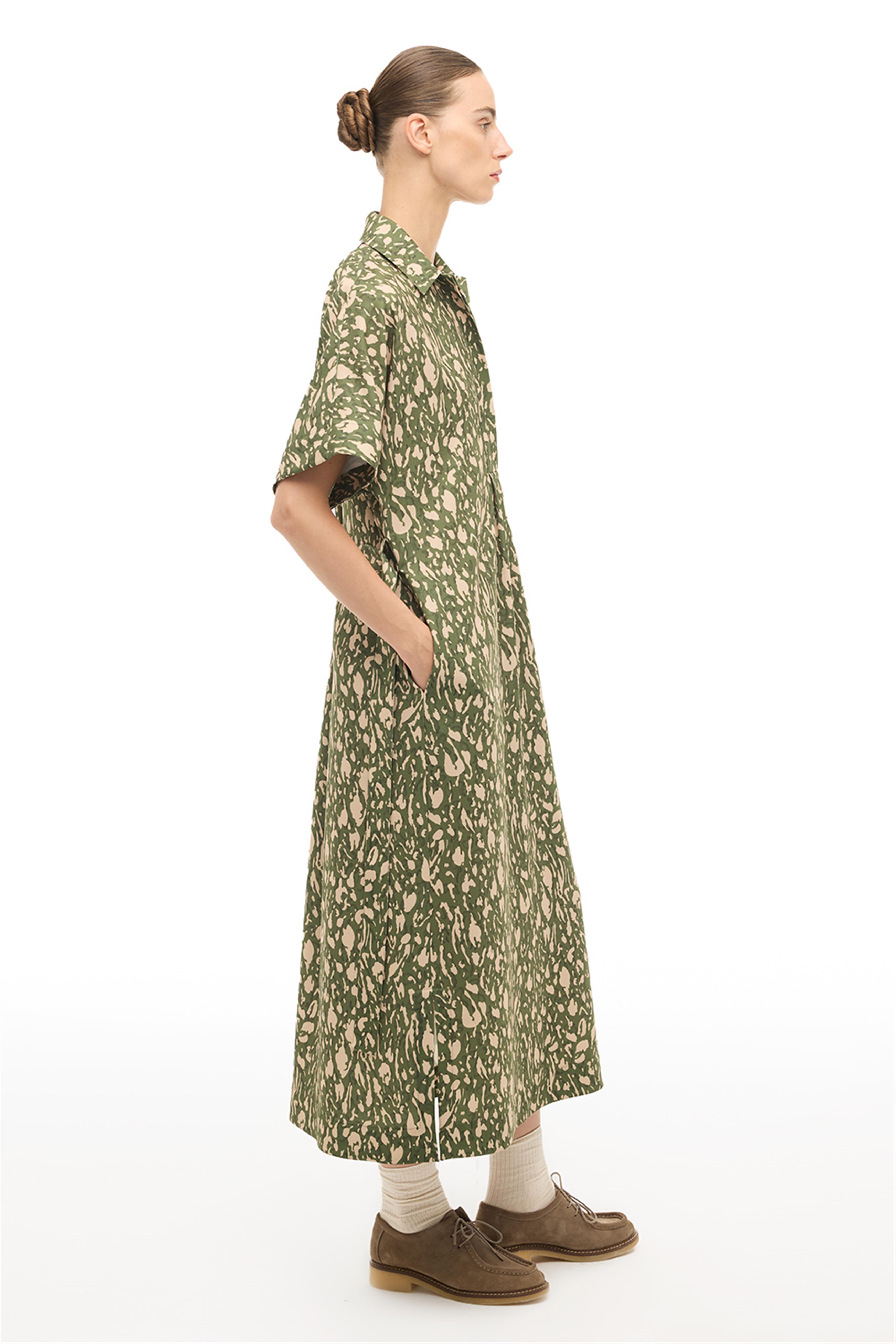 Çok Renkli Bilek Boy Elbise