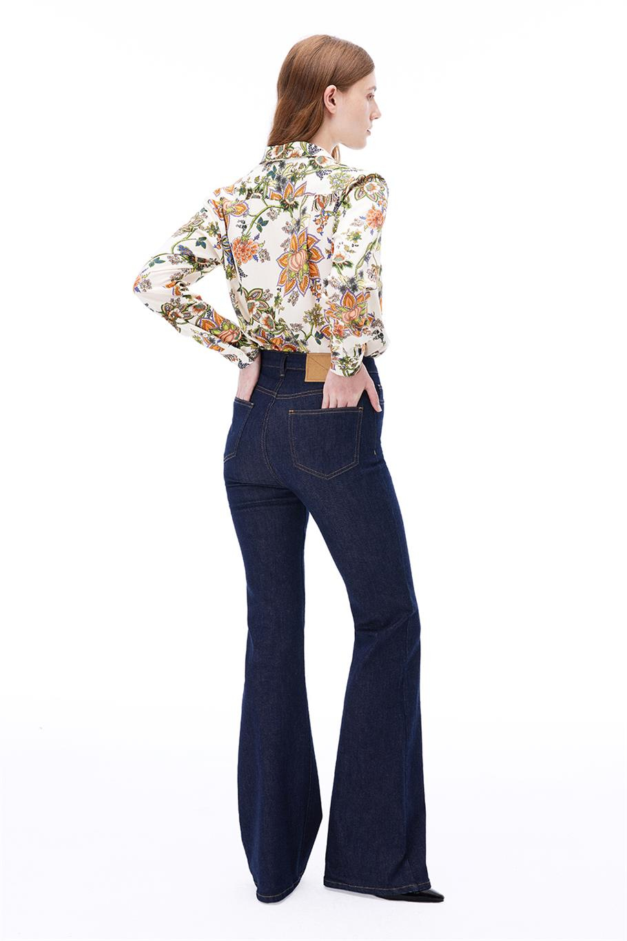 Çok Renkli Sahras Rahat Kalıp Uzun Kol Gomlek