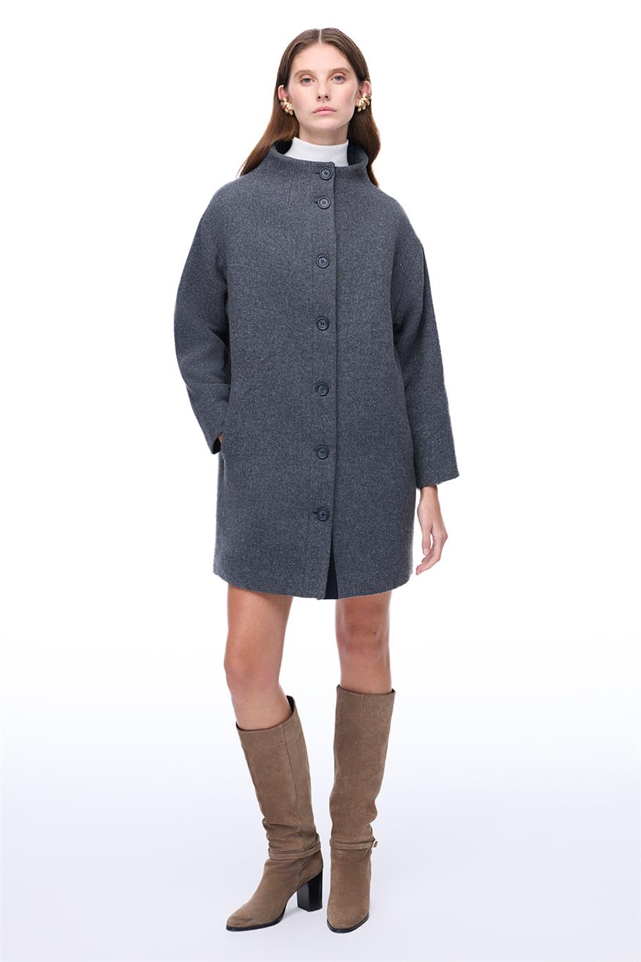 Cronus Antrasit Renk Kadın Kaban