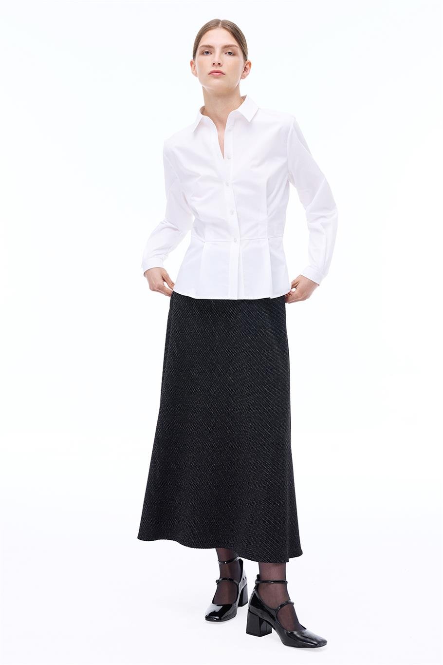 Depth Regular Fit Gömlek Yaka Beyaz Renk Kadın Gömlek