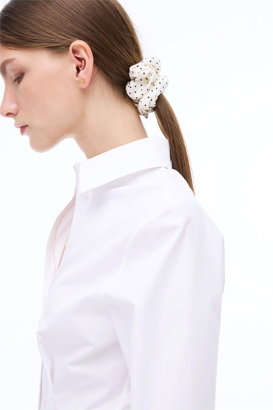 Depth Regular Fit Gömlek Yaka Beyaz Renk Kadın Gömlek