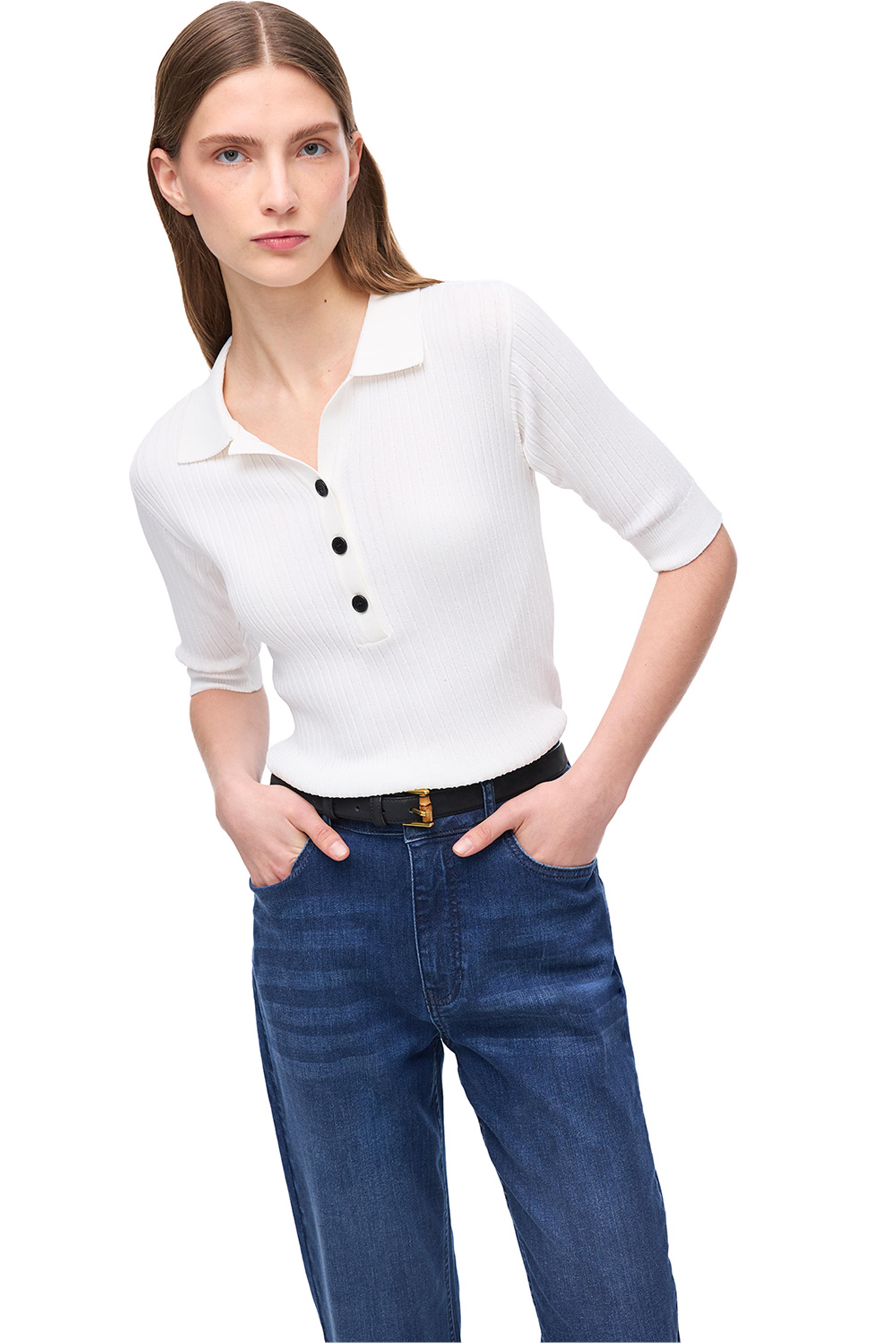 Ekru Polo Yaka Truvakar Kol Triko Kazak