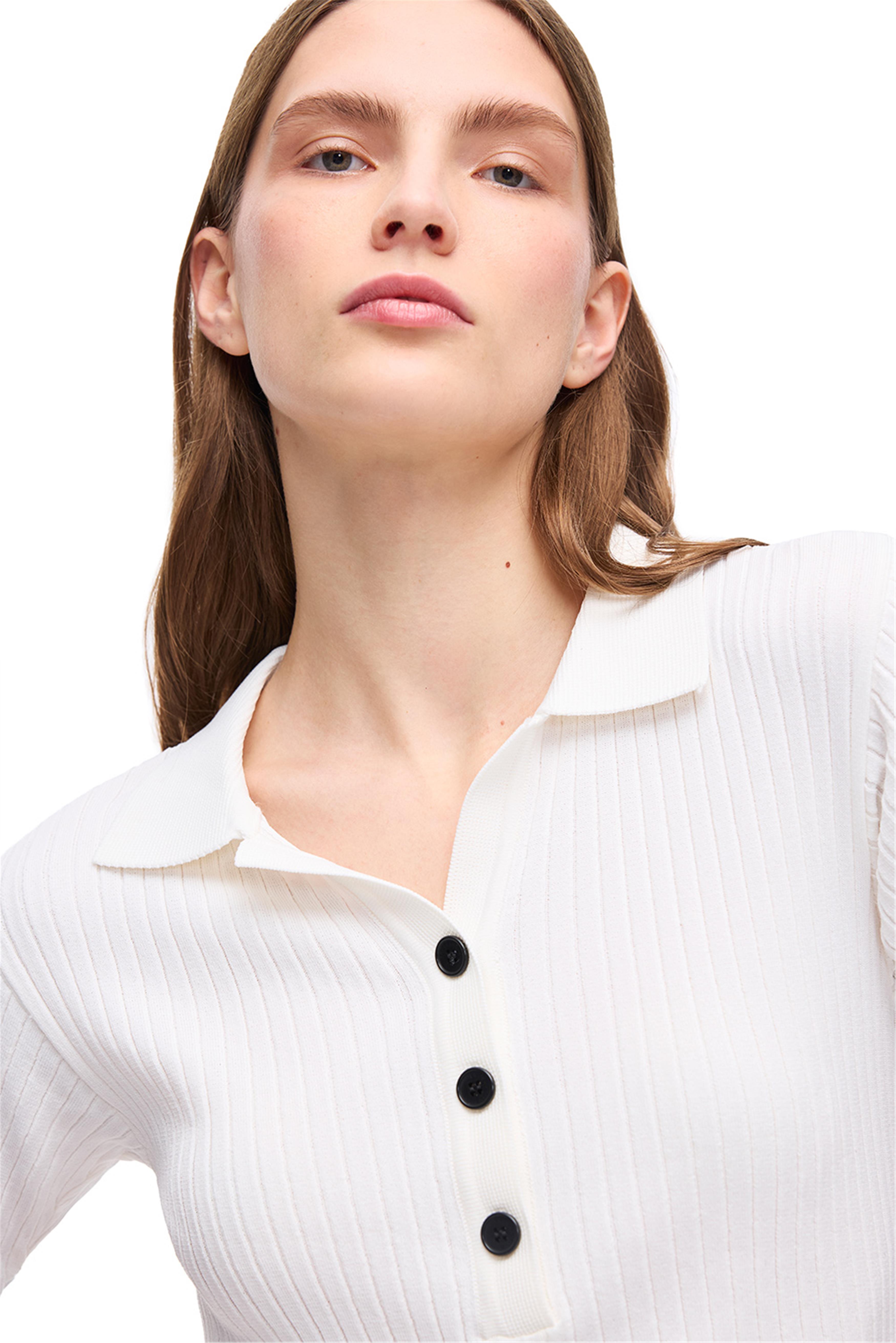 Ekru Polo Yaka Truvakar Kol Triko Kazak