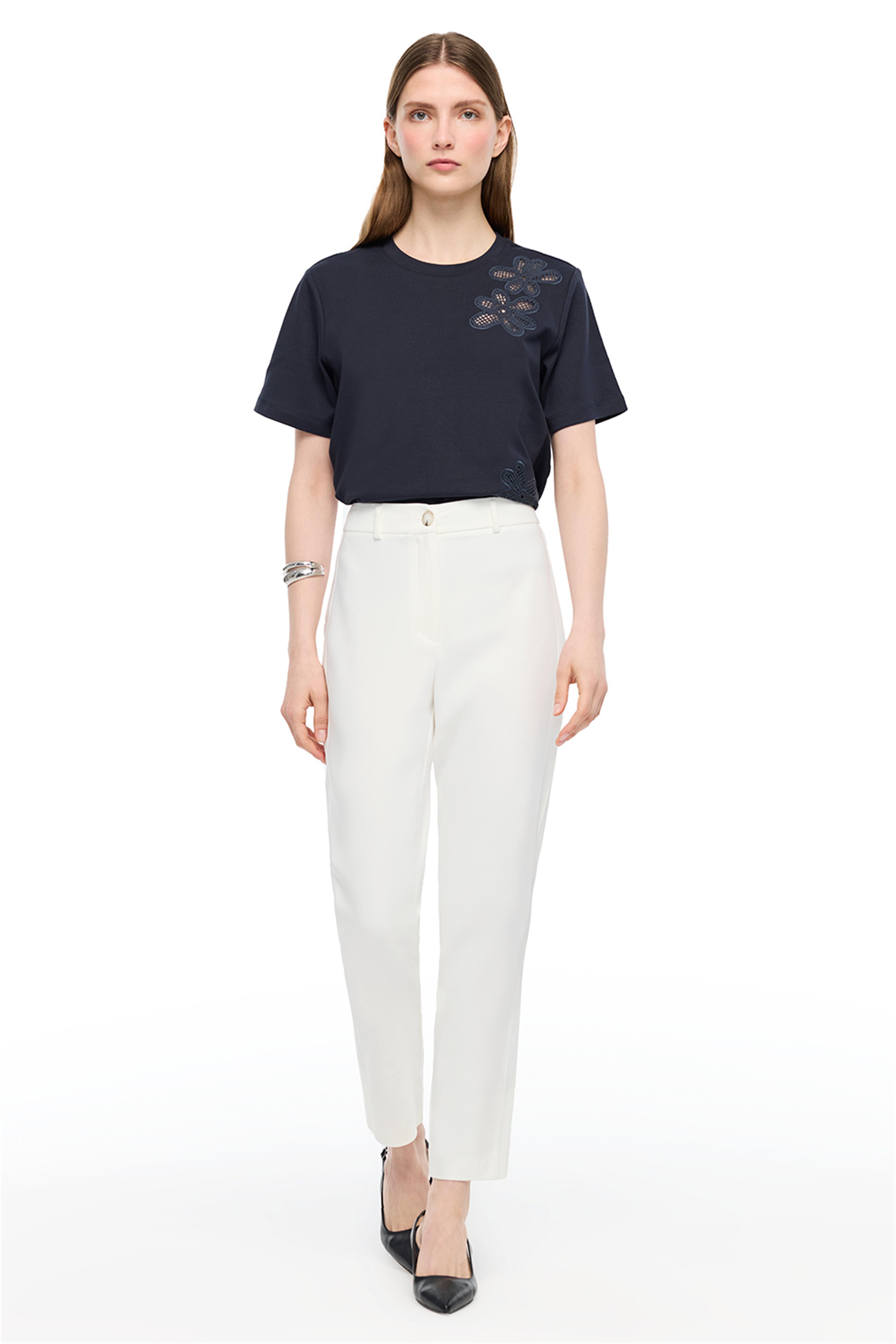 Ekru Yüksek Bel Pantolon