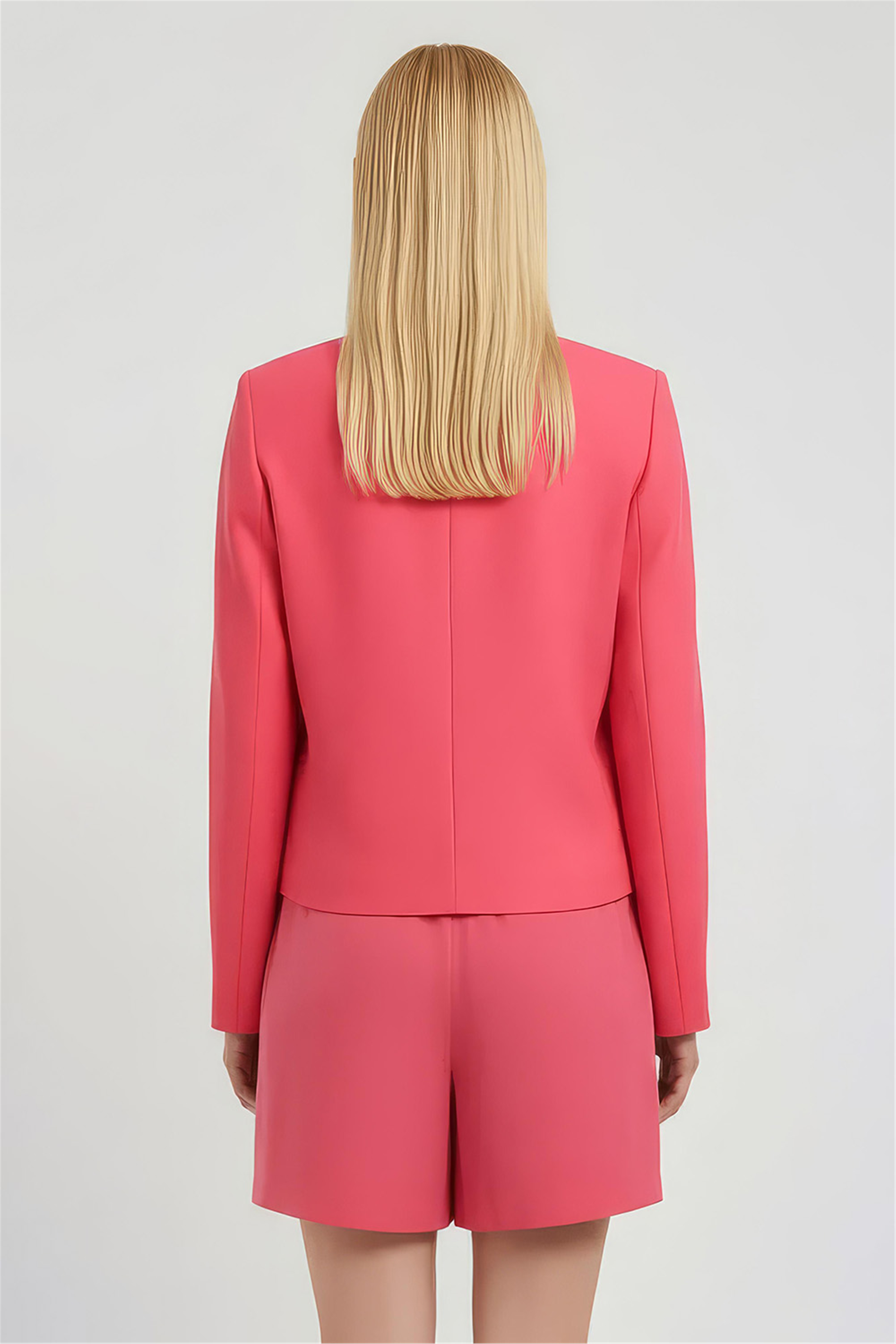 Fuşya Bisiklet Yaka Kısa Ceket