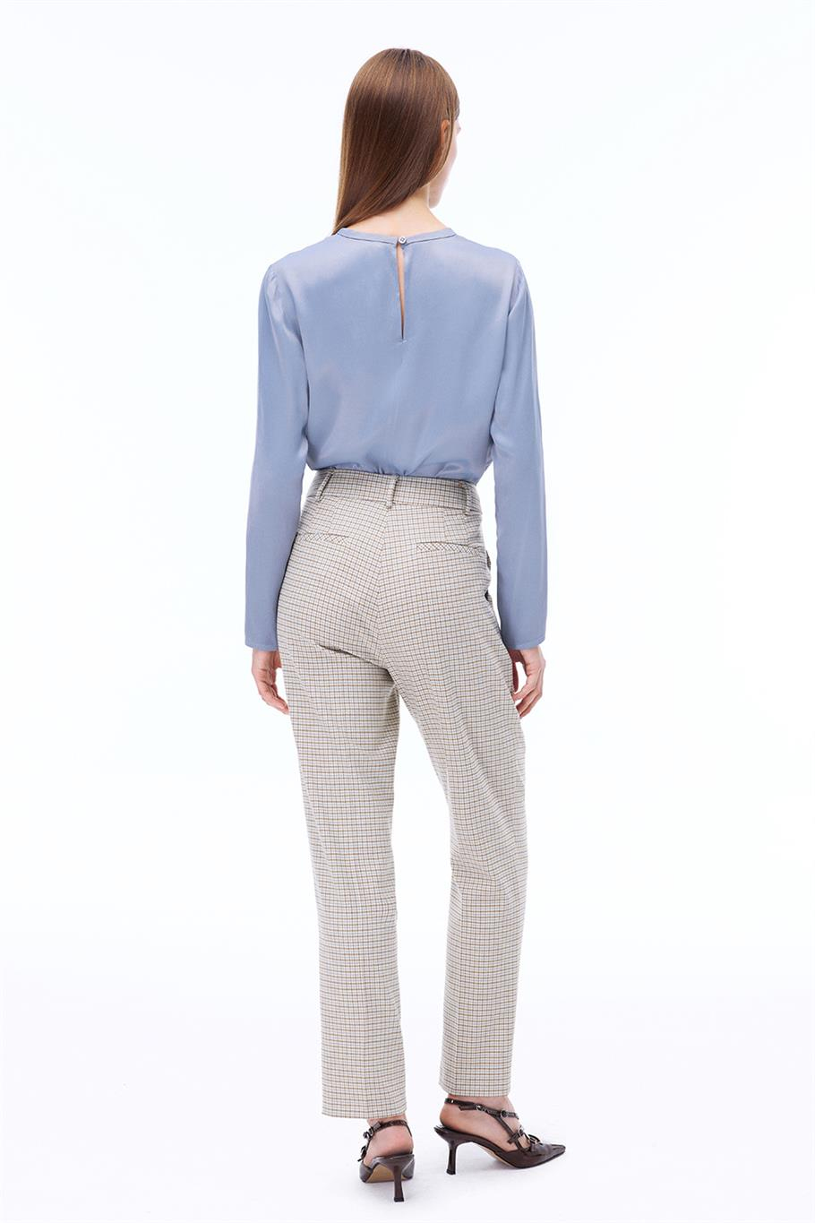 Gri Bisiklet Yaka Bluz