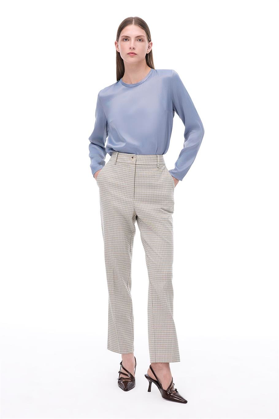 Gri Bisiklet Yaka Bluz