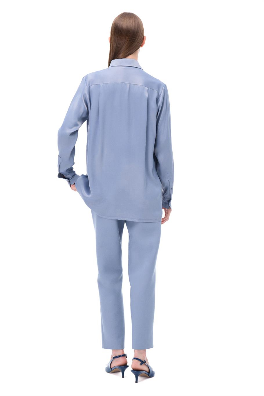 Gri Klasik Yaka Gömlek