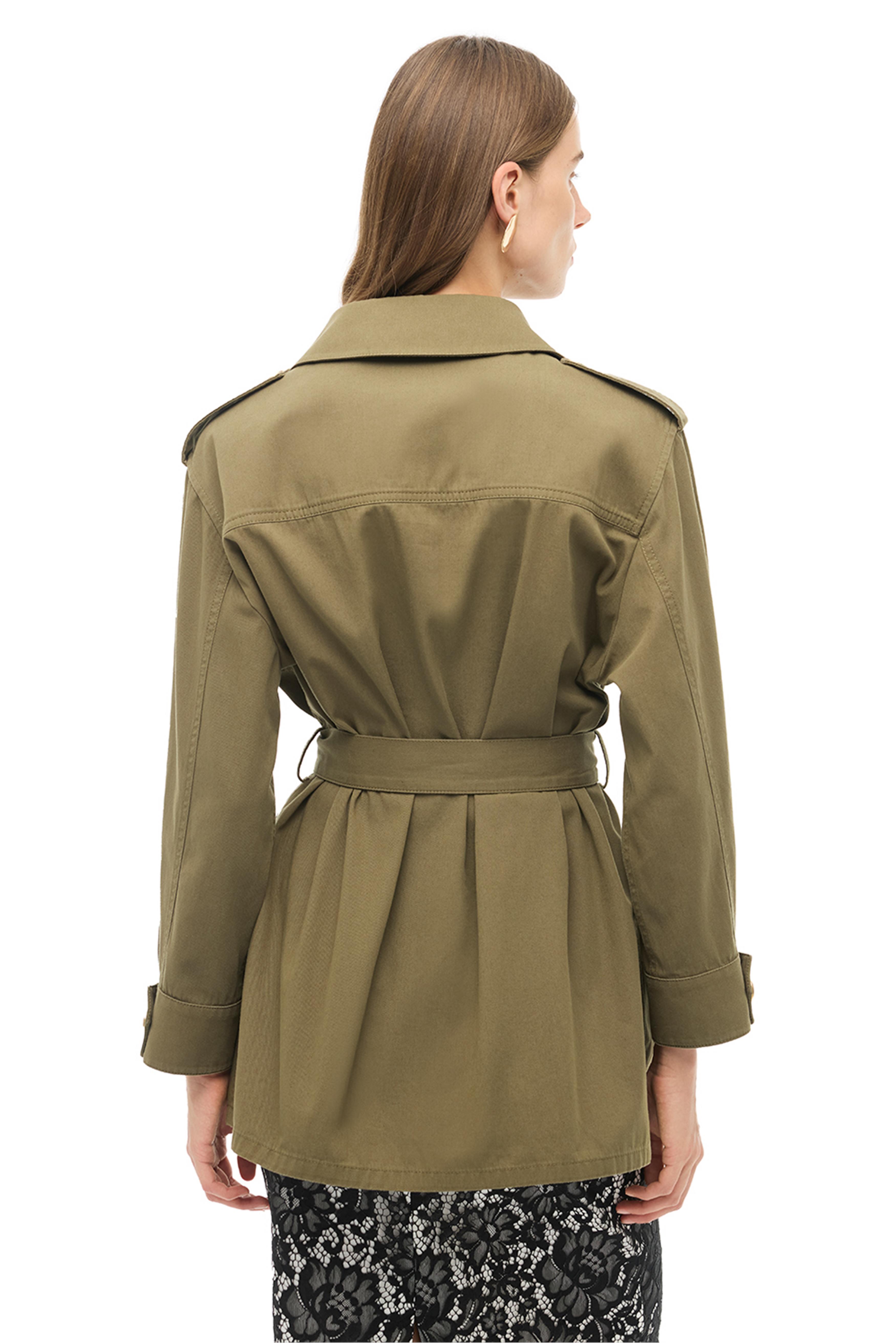 Haki Gömlek Yaka Ceket