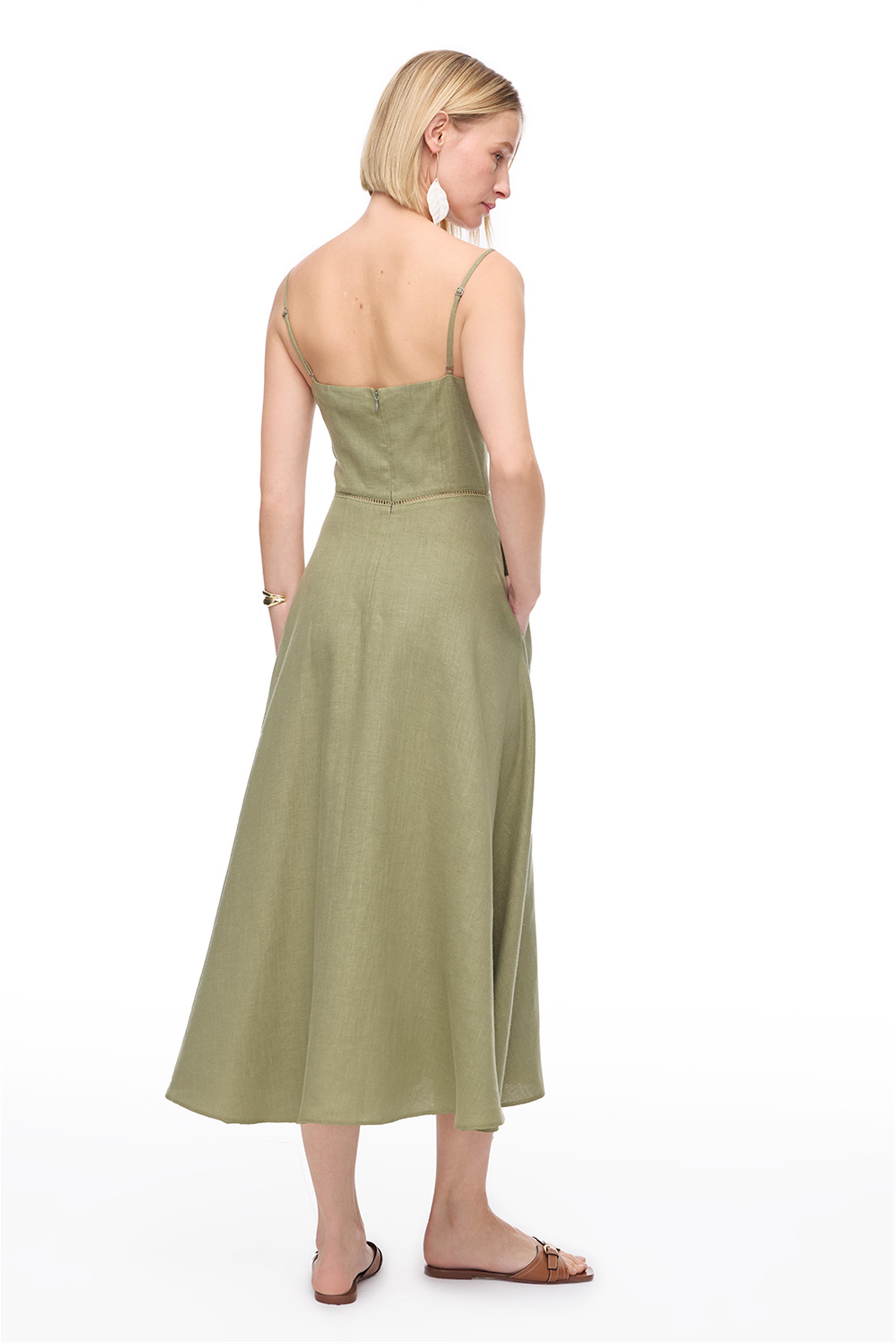 Haki Holas Regular Fit Midi Boy Elbise