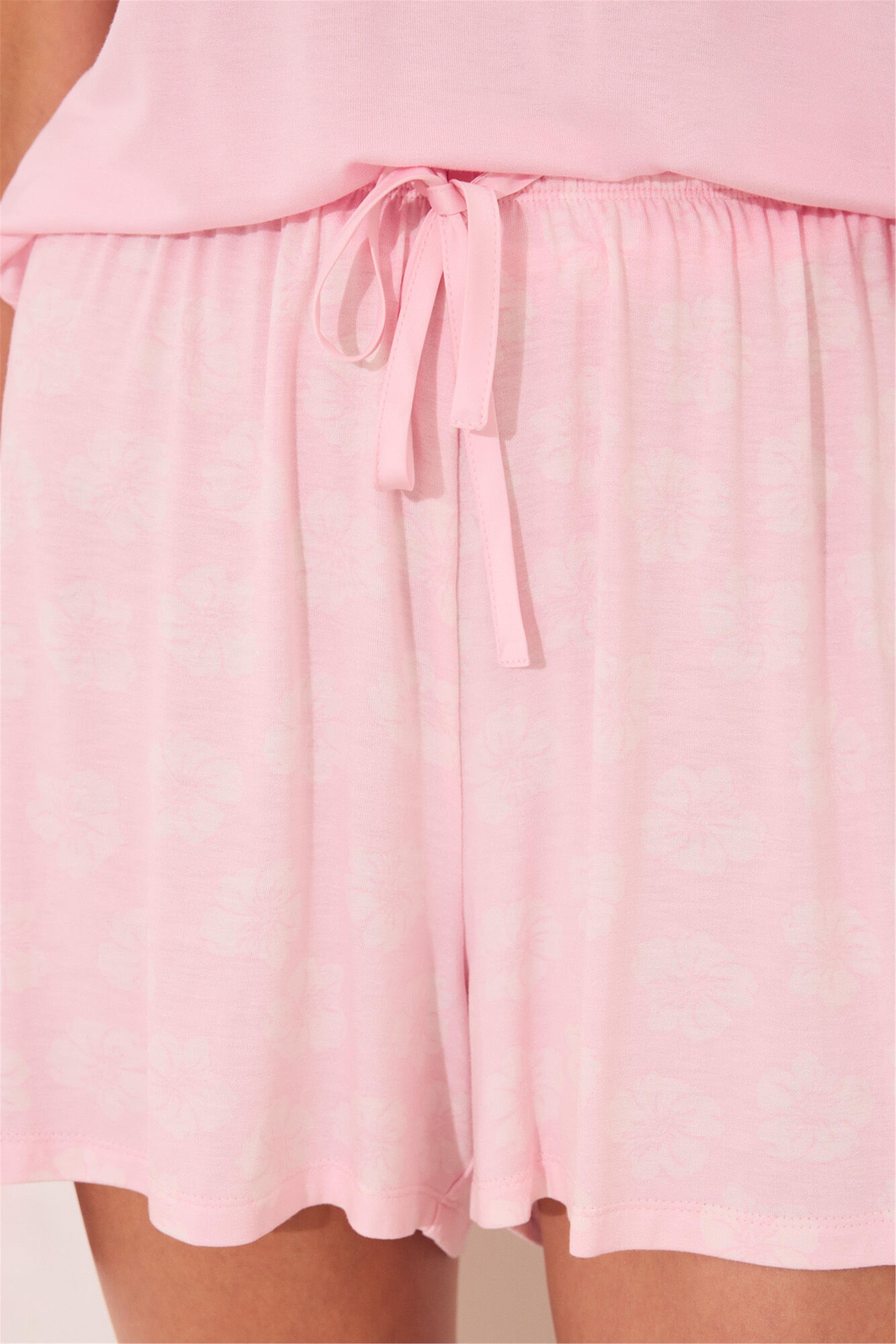 Kadın pembe Şortlu Pijama Takımı