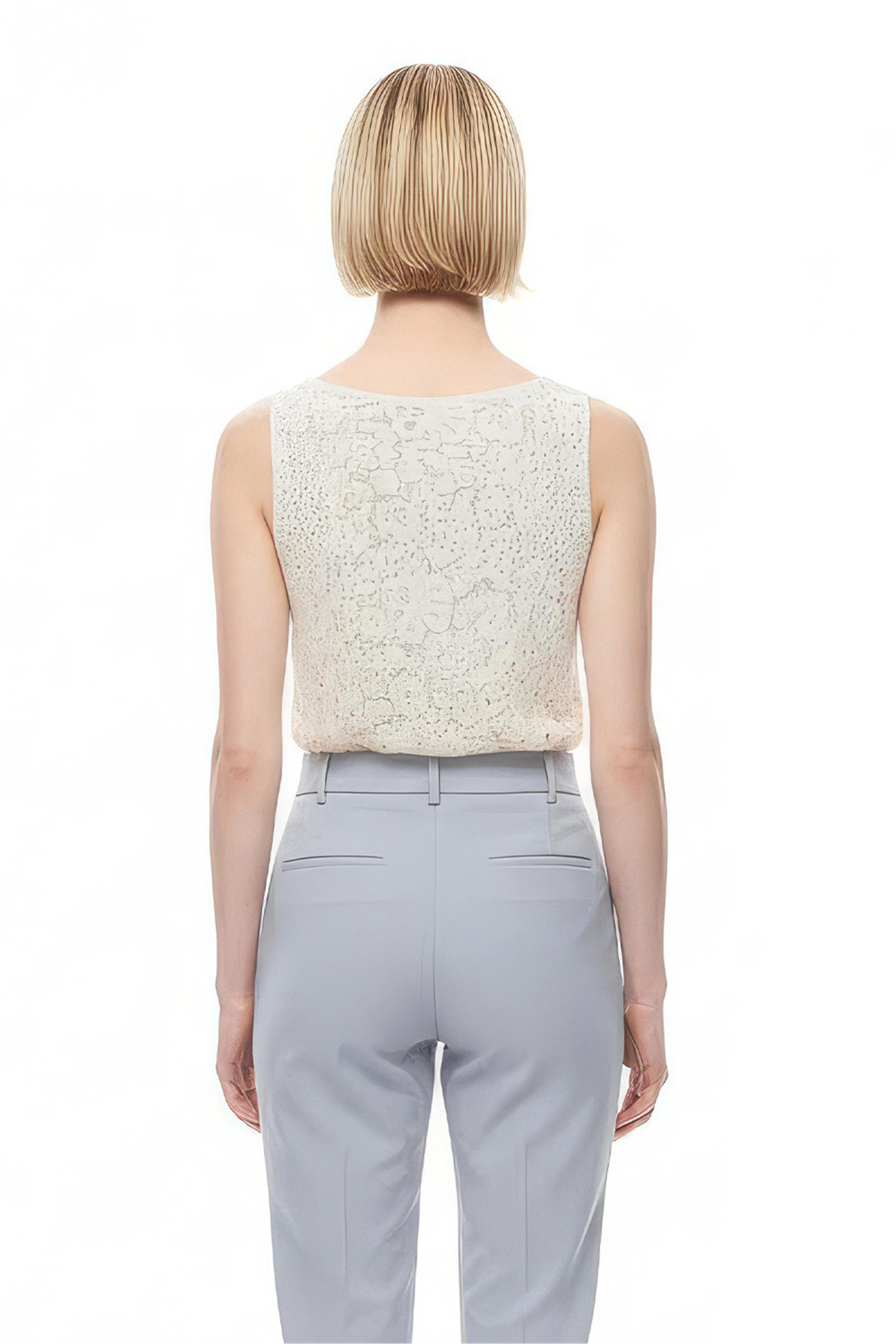 Krem İolite Regular Fit U Yaka Bluz