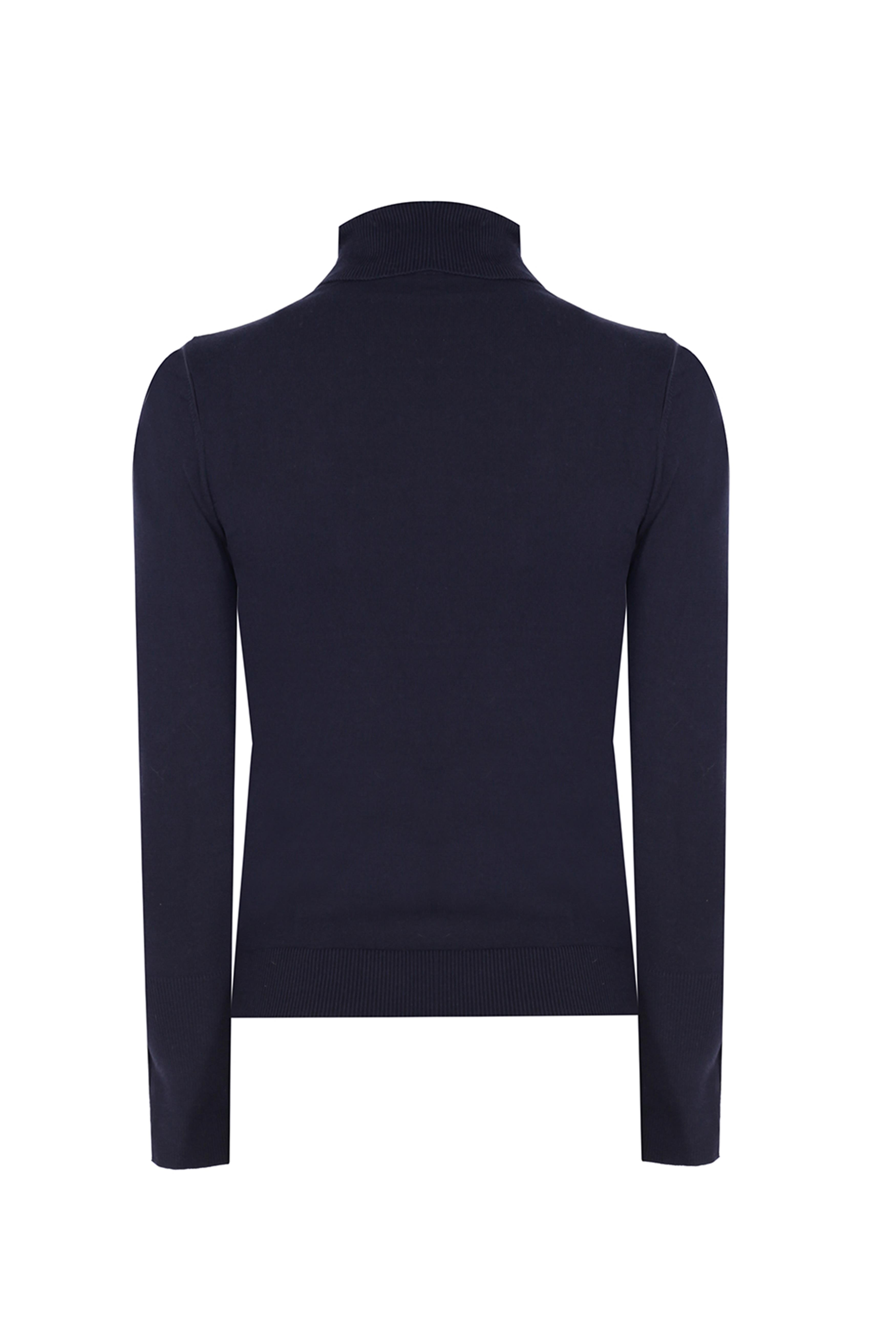 Lacivert Balıkçı Yaka Slim Fit Triko Kazak