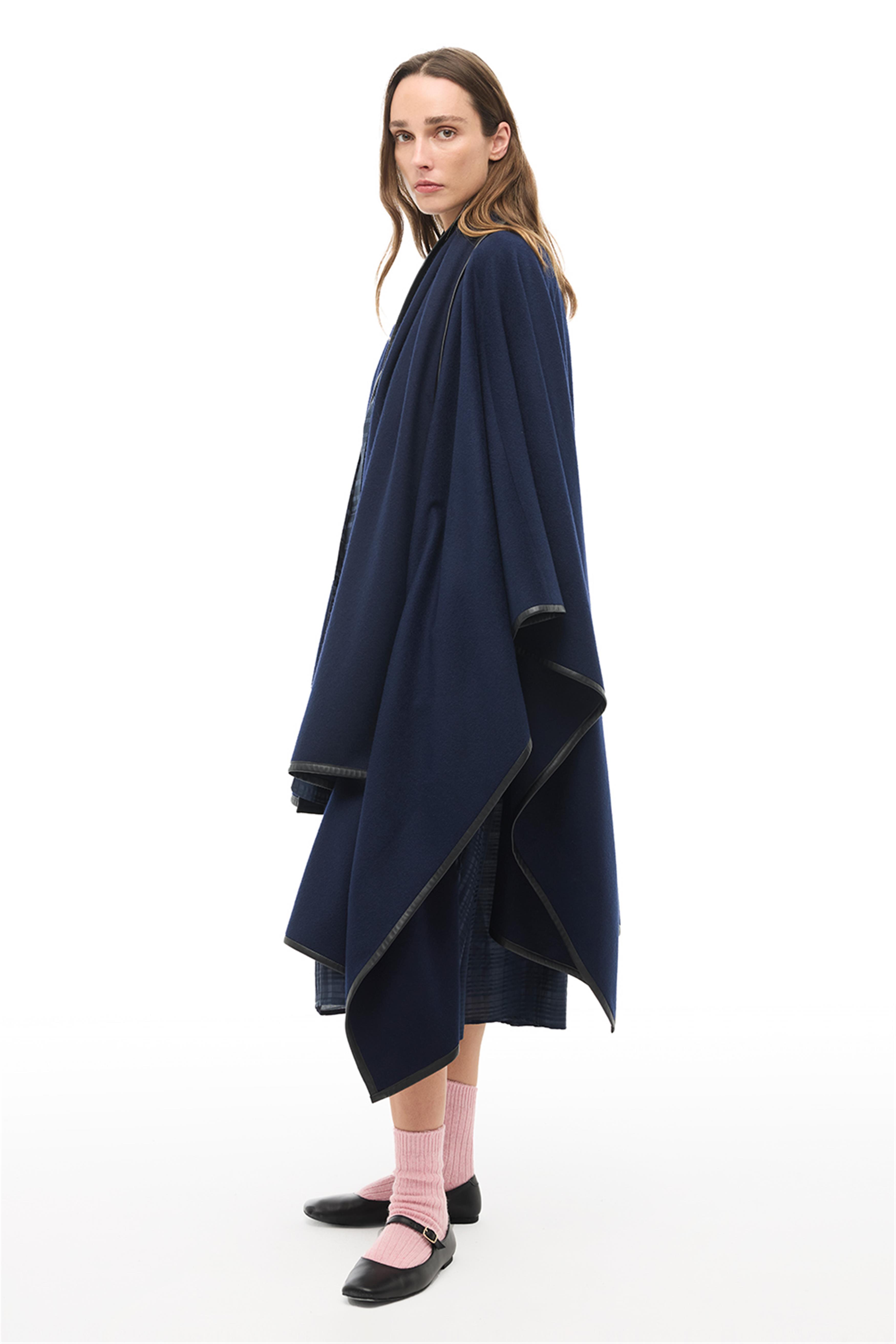 Lacivert Midi Boy Çiçek Desenli Panço