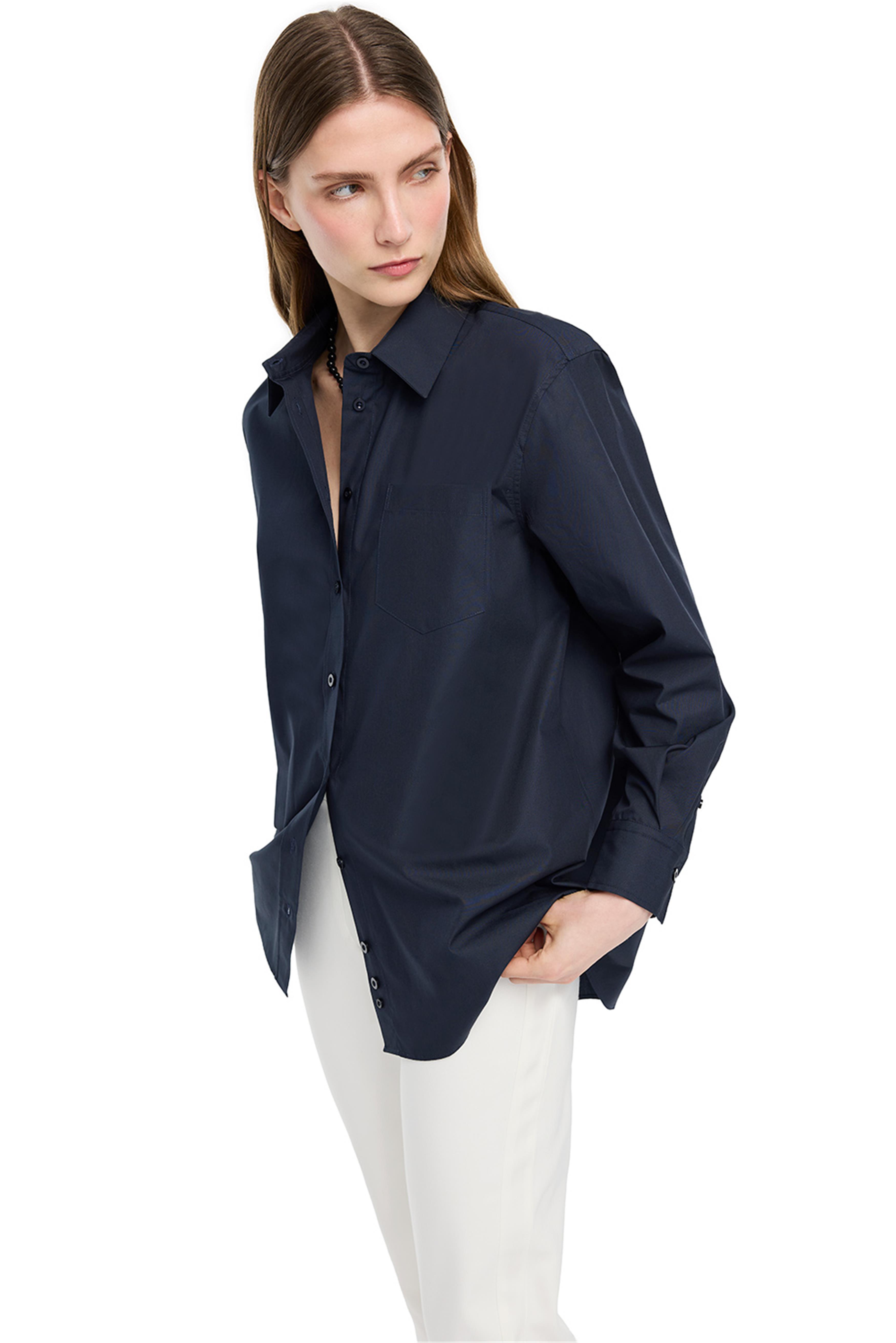 Lacivert Rahat Kalıp Gömlek