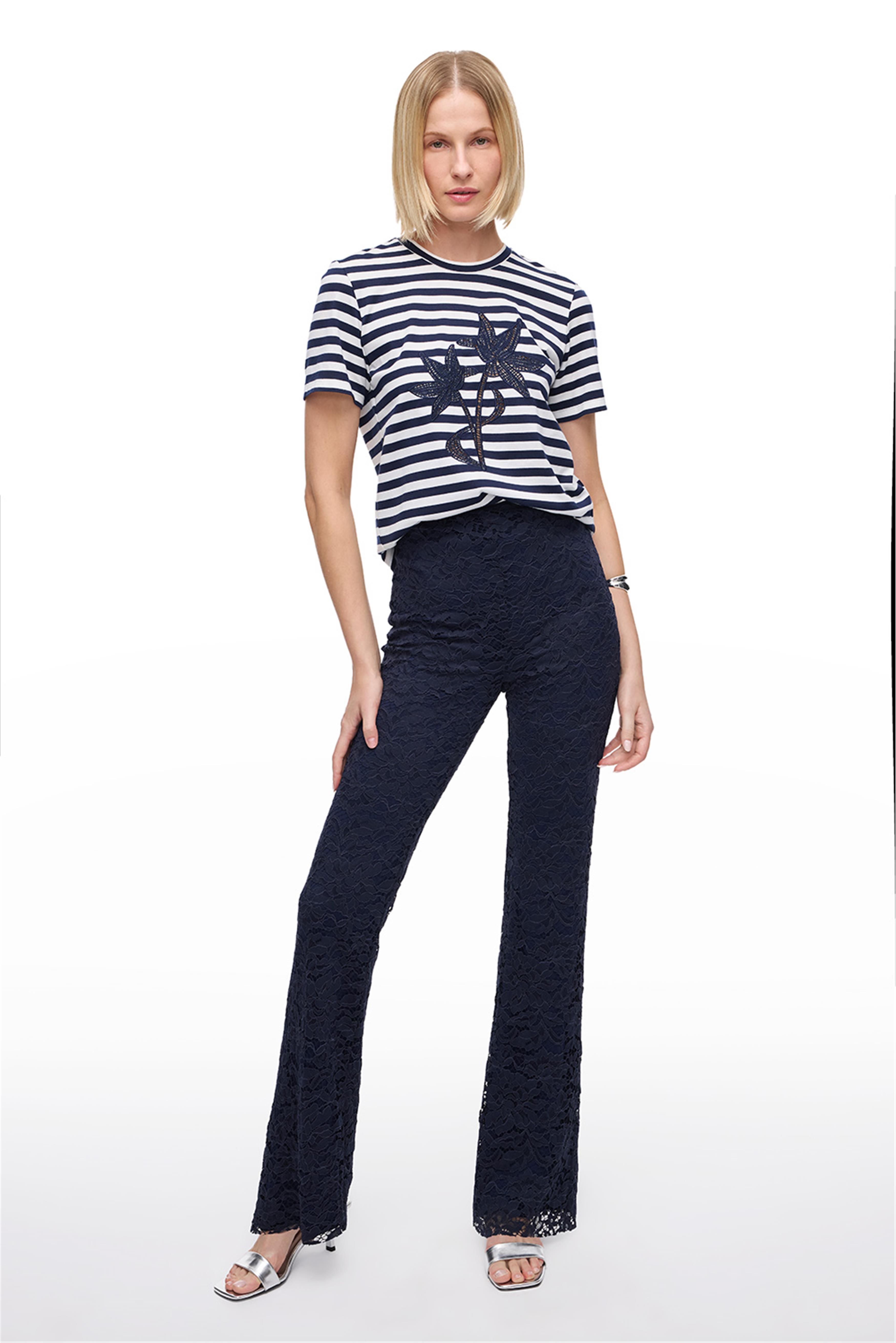 Lacivert Slim Yüksek Bel Pantolon