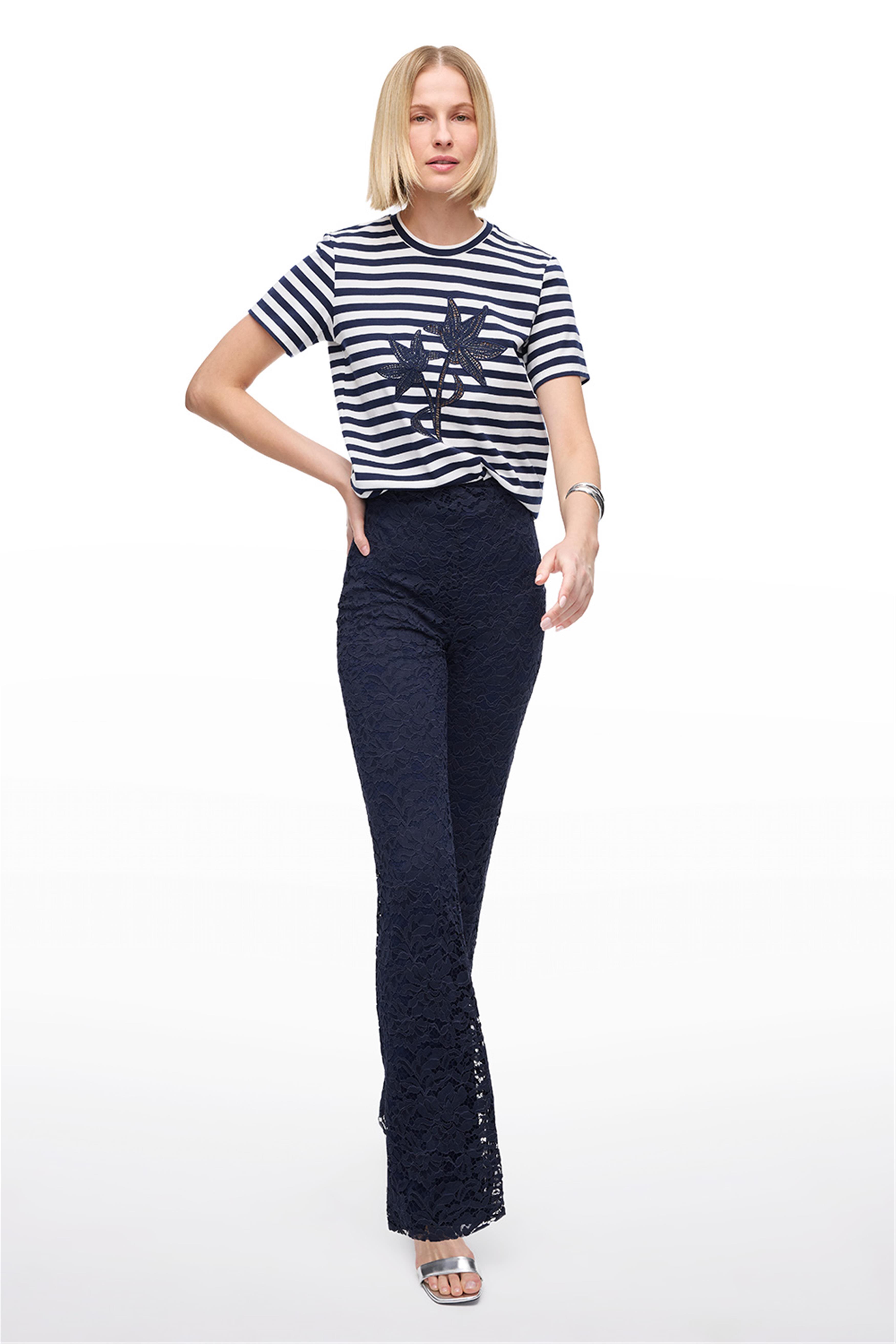 Lacivert Slim Yüksek Bel Pantolon