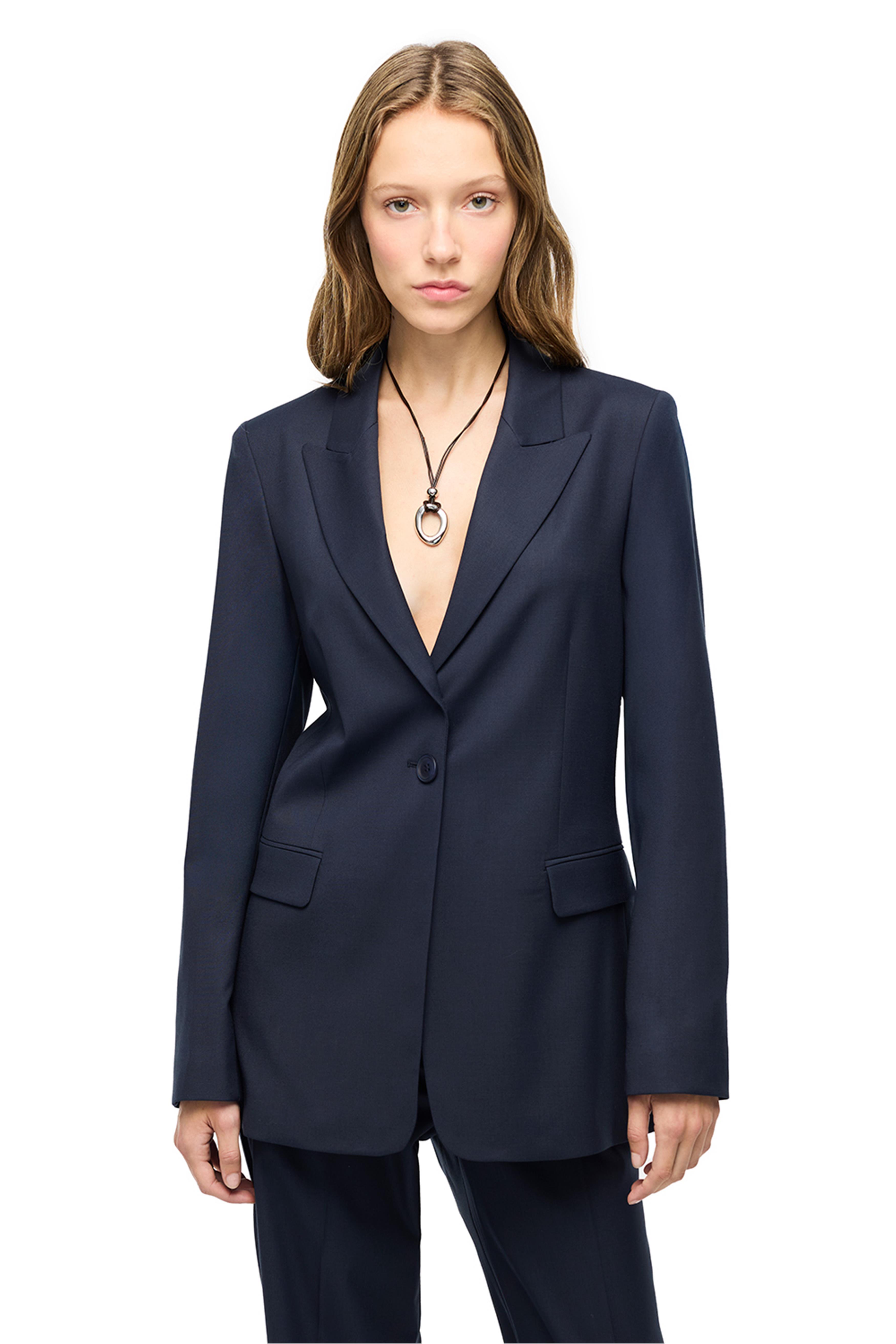 Lacivert Uzun Kollu Regular Fit Ceket