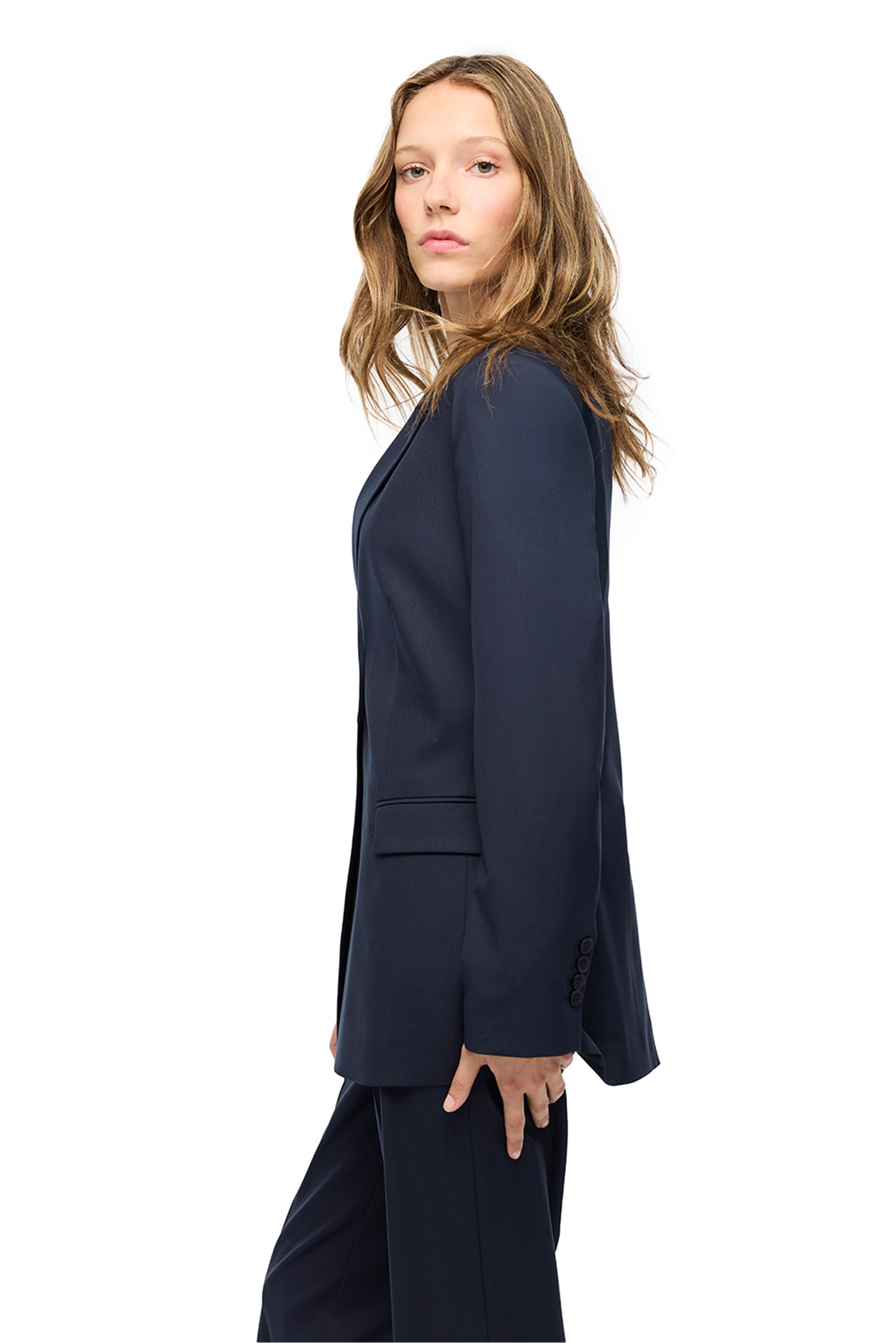 Lacivert Uzun Kollu Regular Fit Ceket