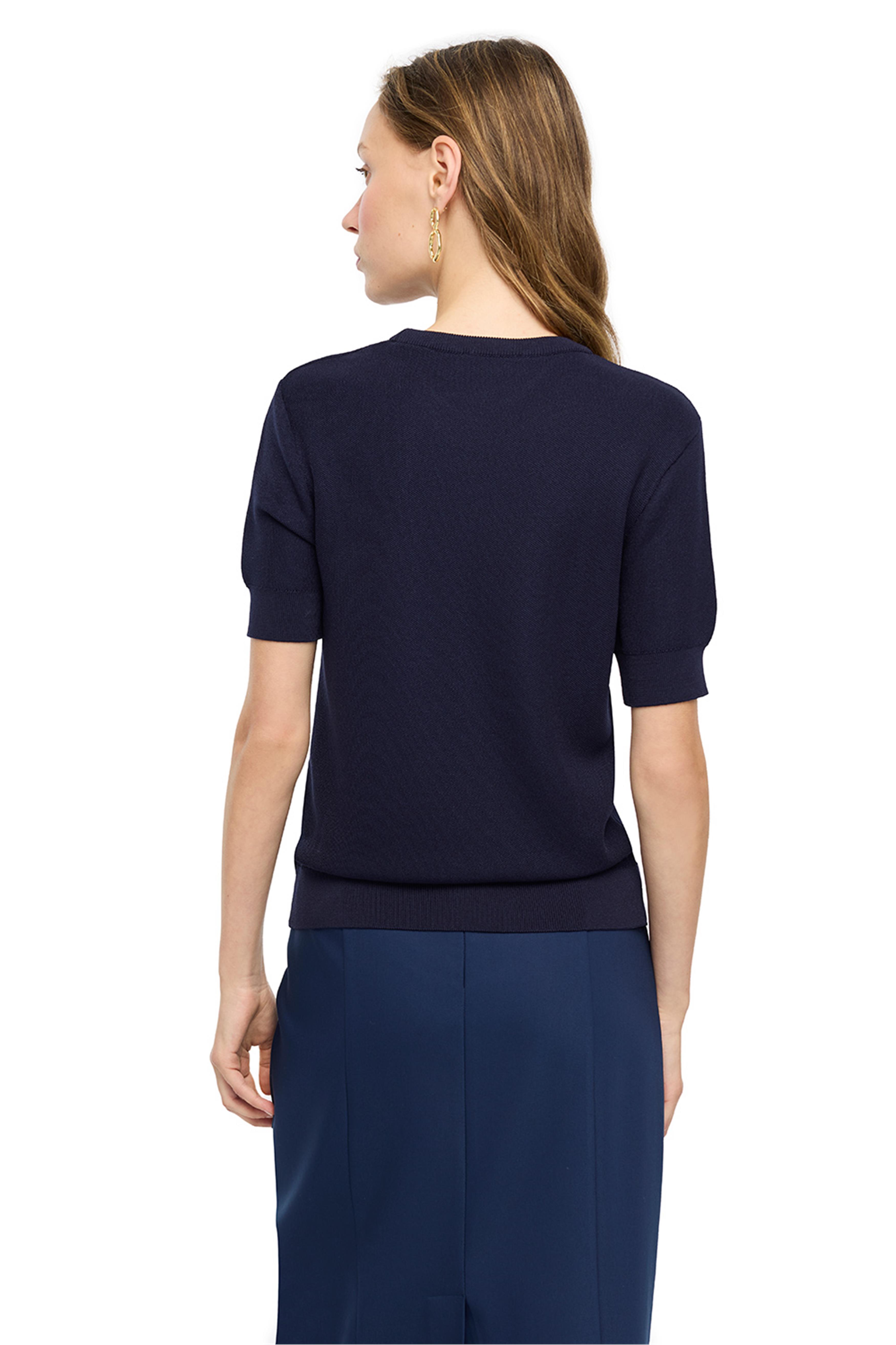 Lacivert Viskoz Karışımlı Triko Kazak