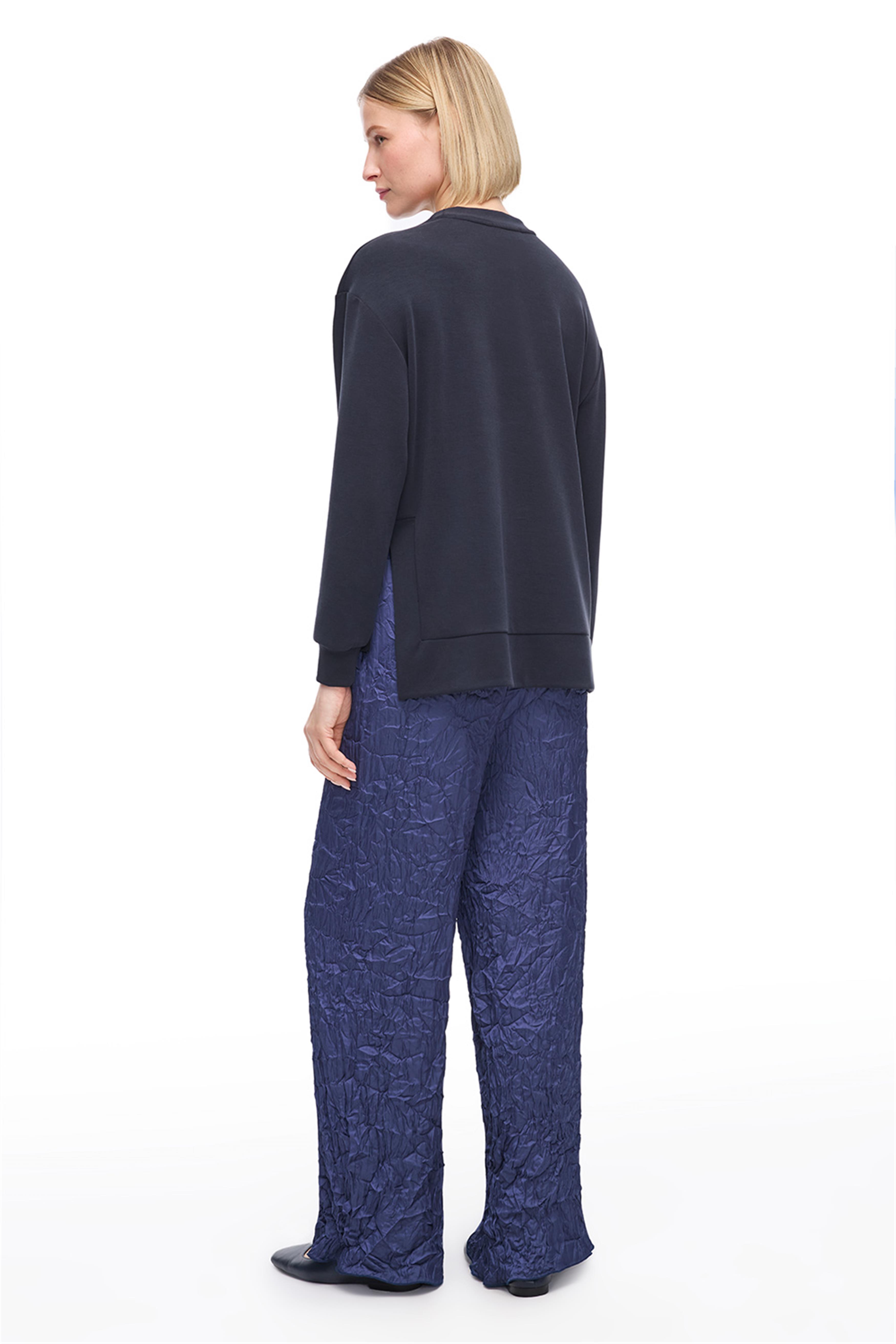 Lacivert Yüksek Bel Konforlu Pantolon