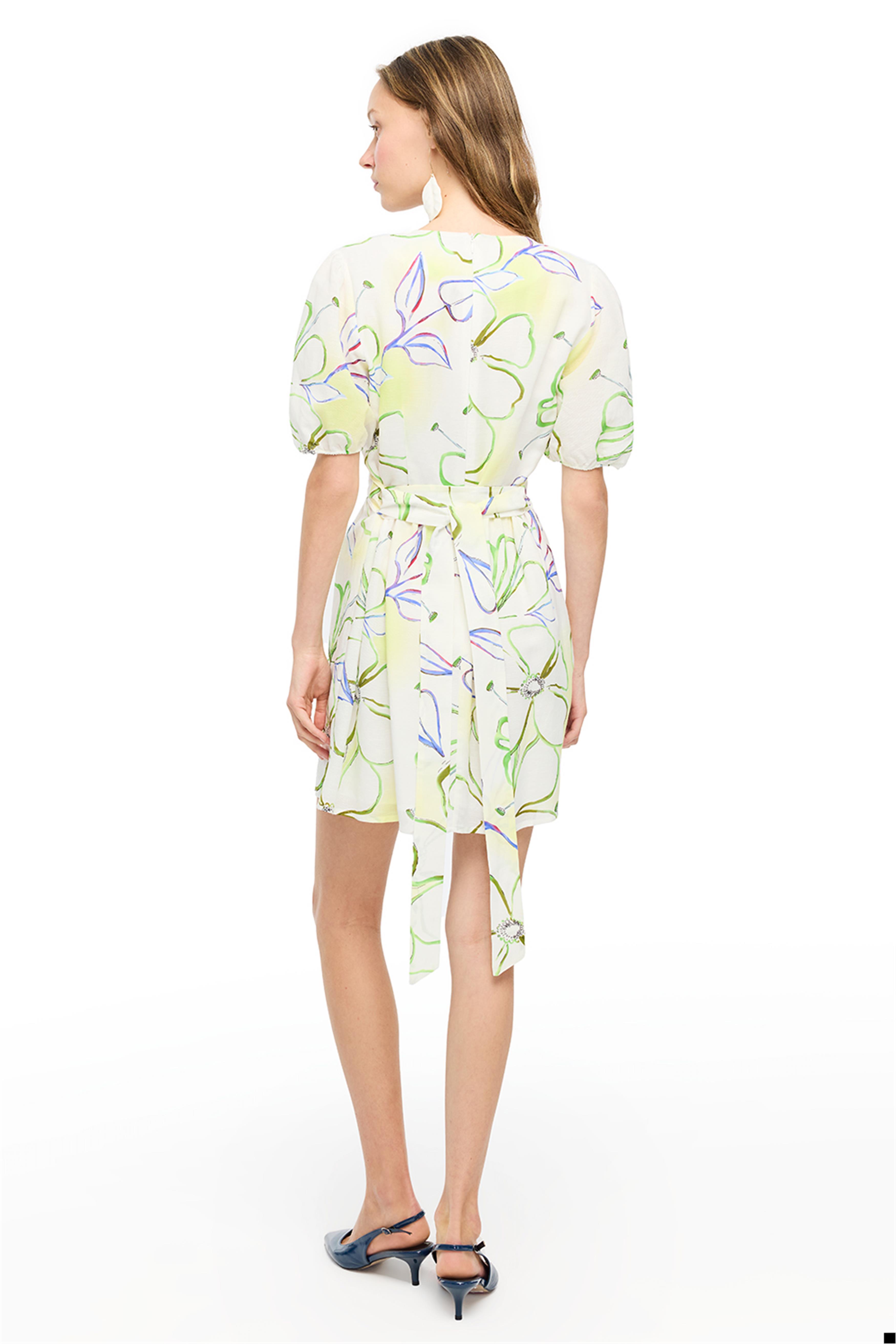 Marles Çiçek Desenli Sıfır Kol Çok Renkli Elbise