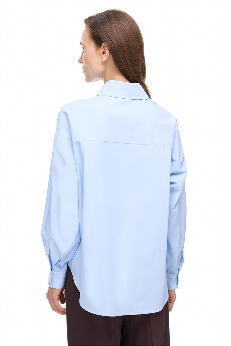 Mavi Klasik Yaka Gömlek