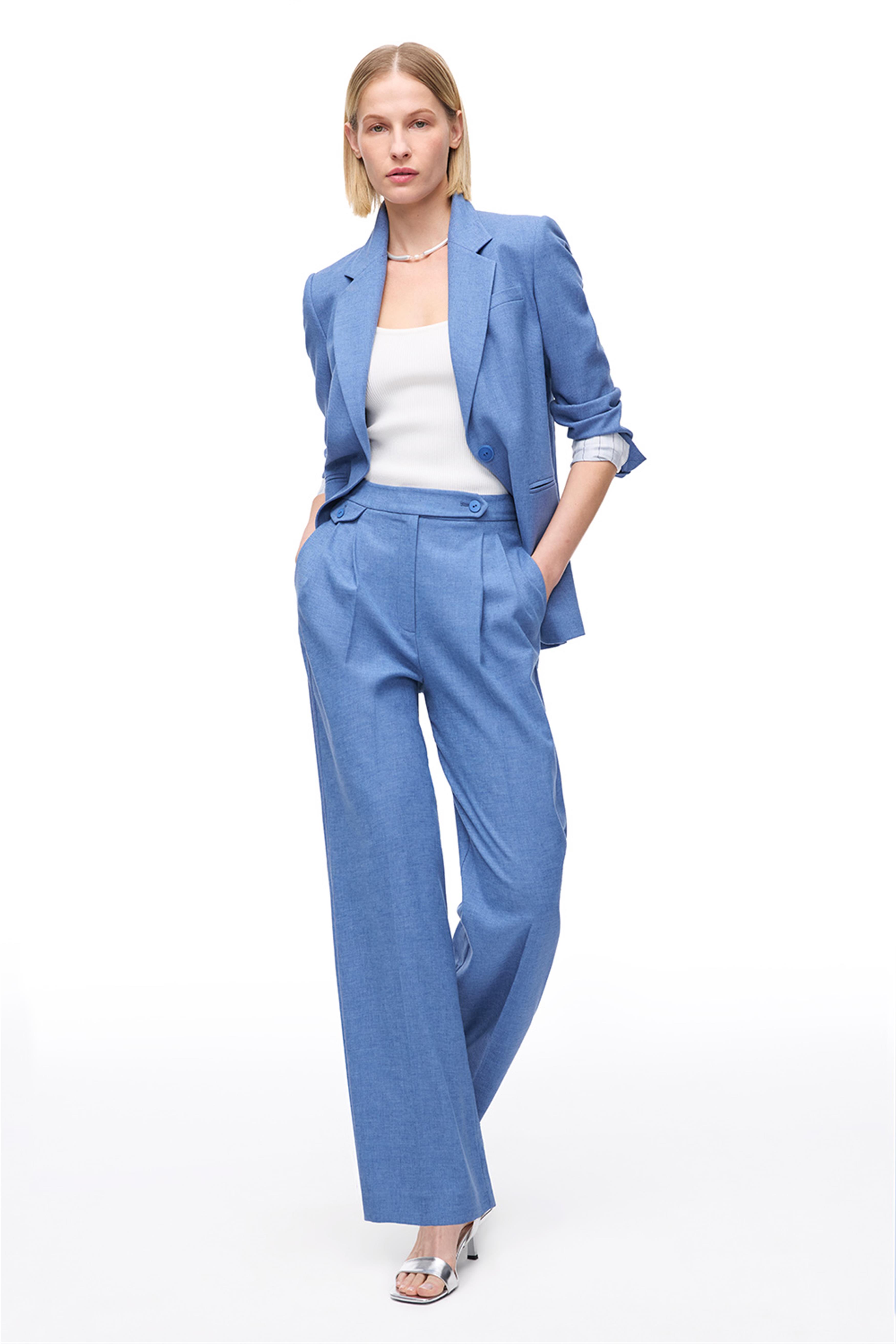 Mavi Yüksek Bel Pantolon