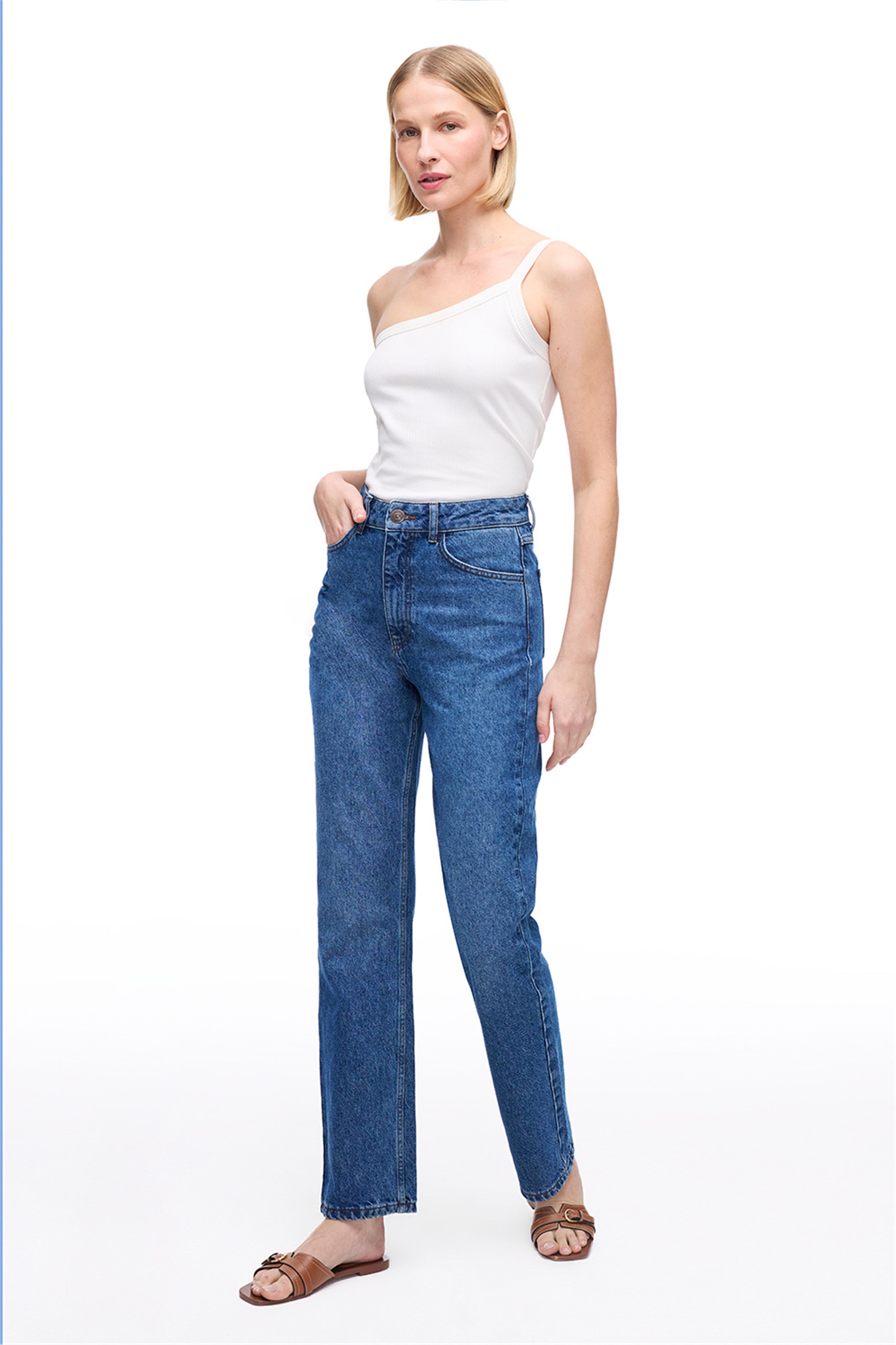 Mavi Yüksek Bel Slim Fit Denim Pantolon