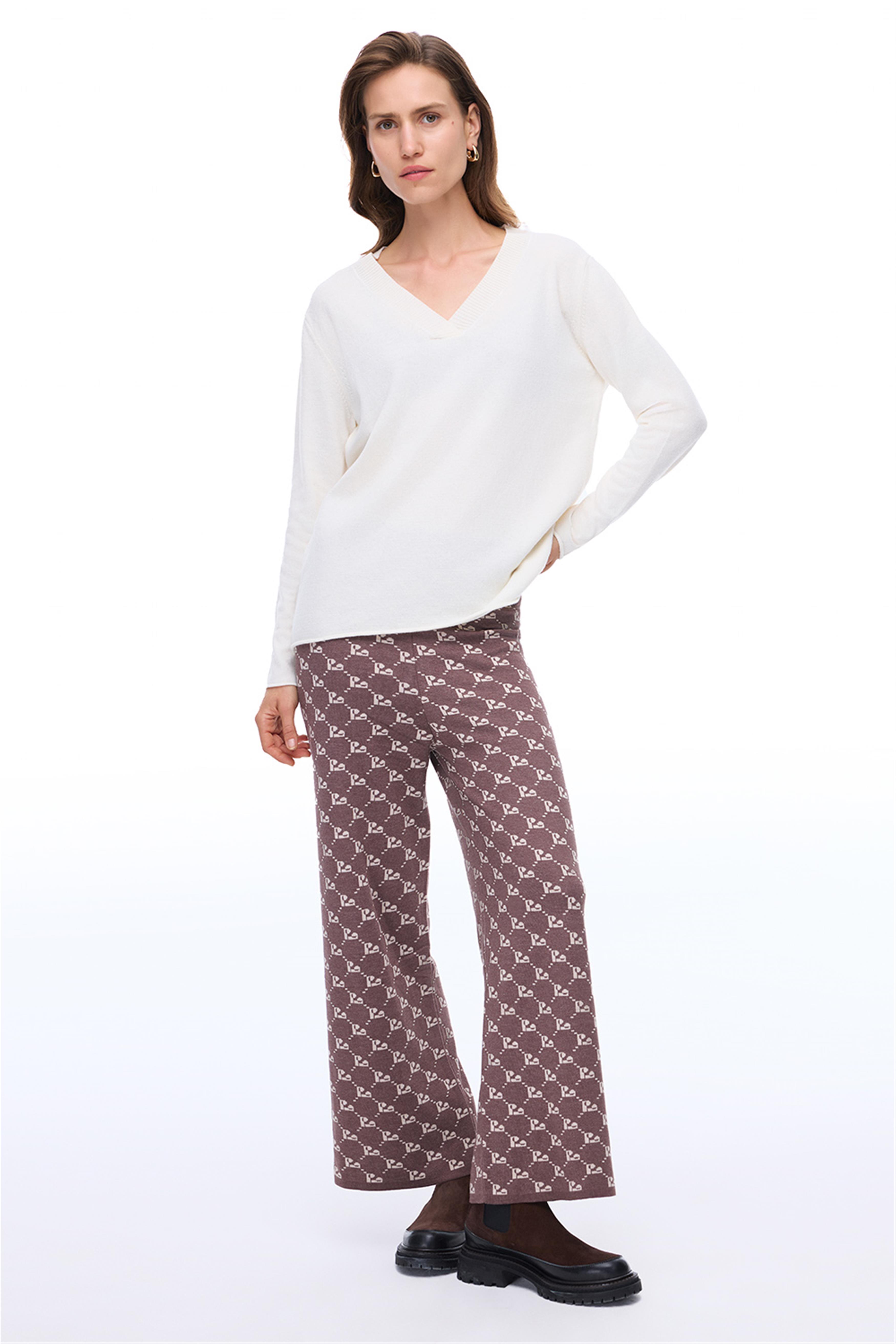 Mayra Regular Fit Standart Boy Ekru Renk Kadın Triko Bluz