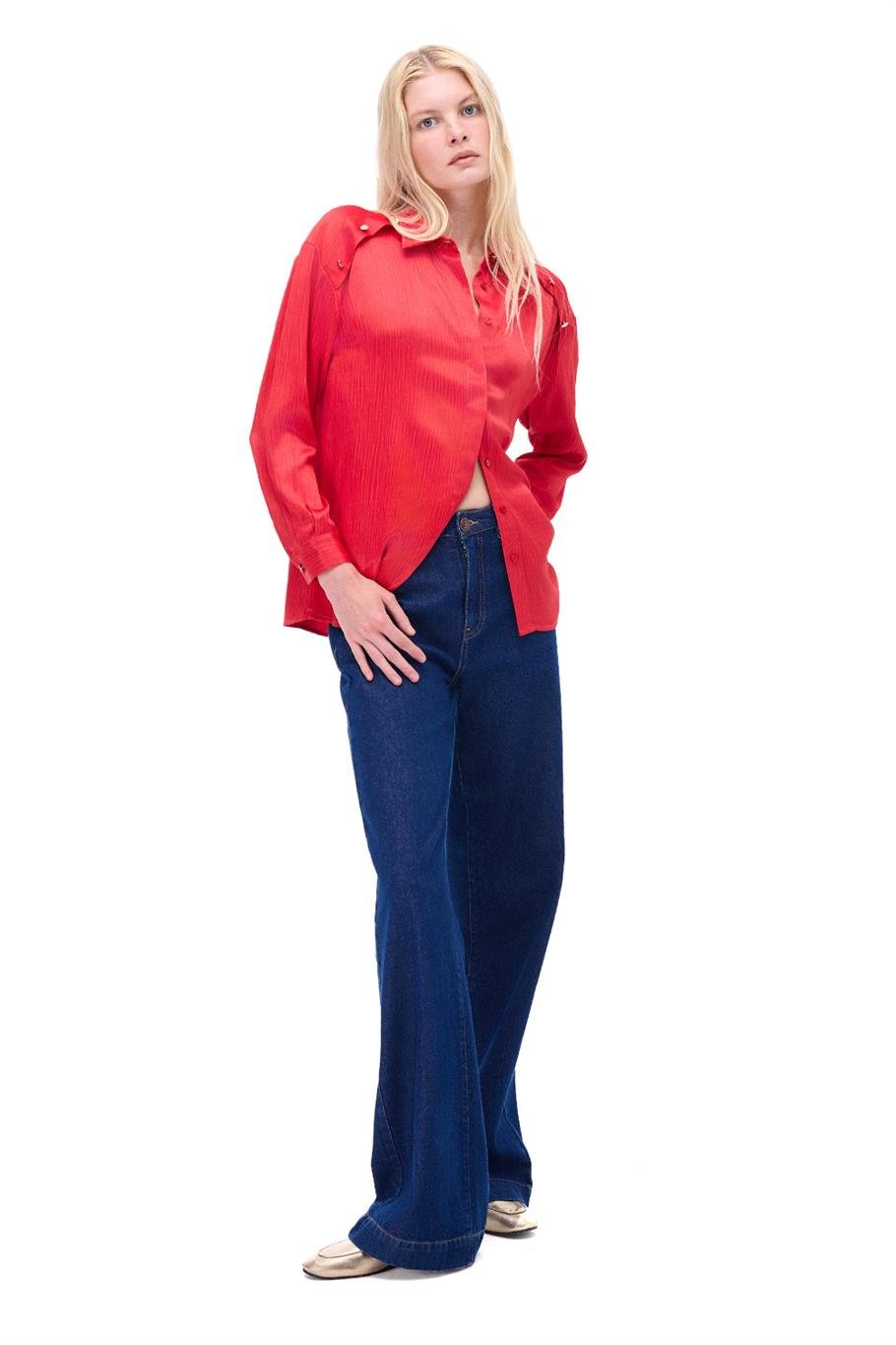 Mudita Kırmızı Renk Kadın Gömlek