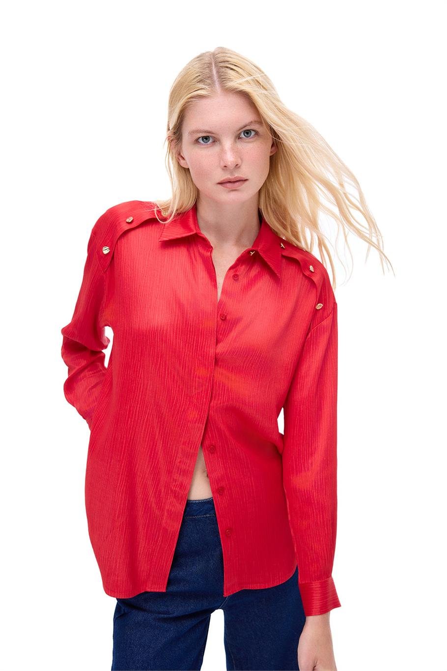 Mudita Kırmızı Renk Kadın Gömlek
