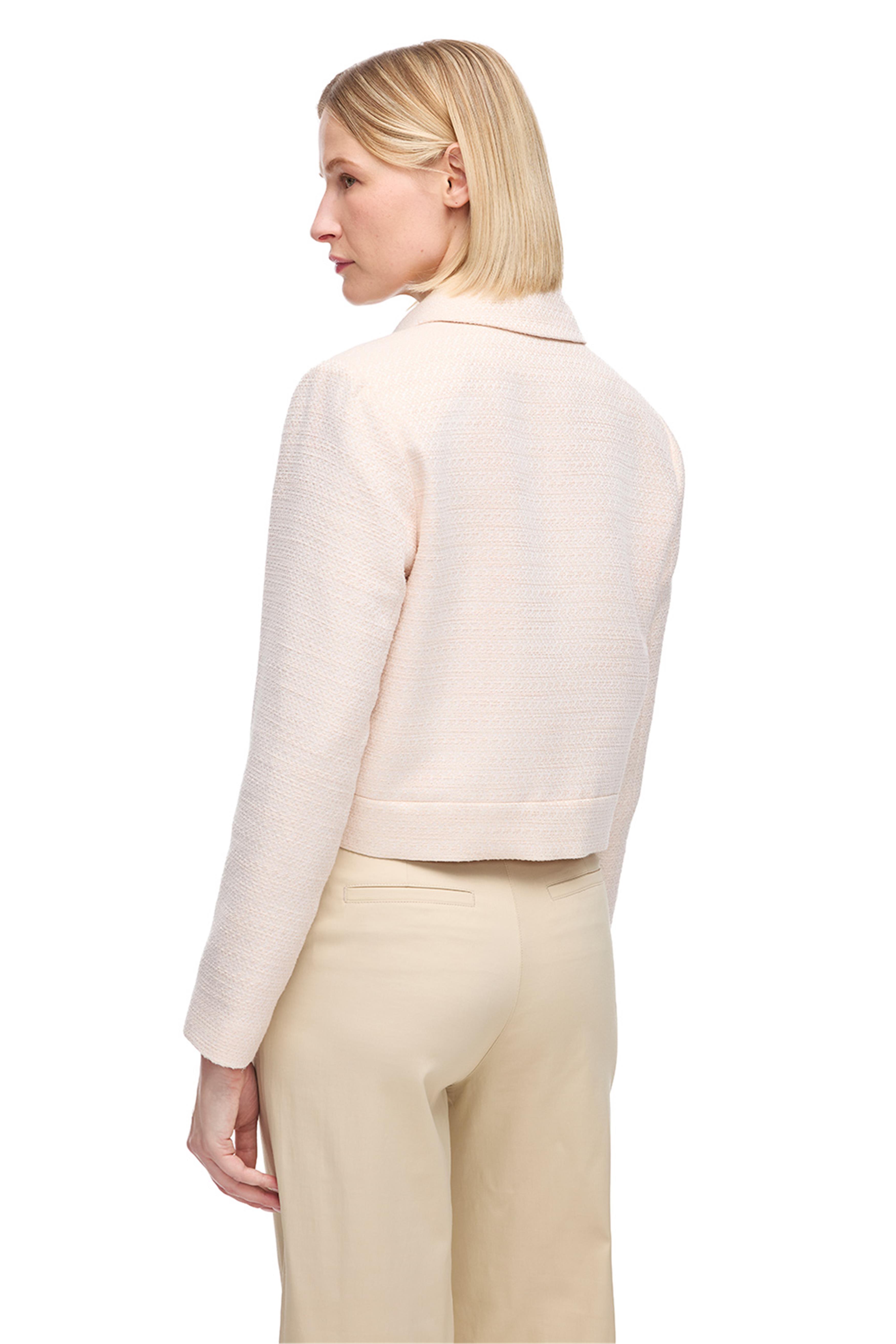 Pudra Kısa Gold Düğmeli Crop Ceket