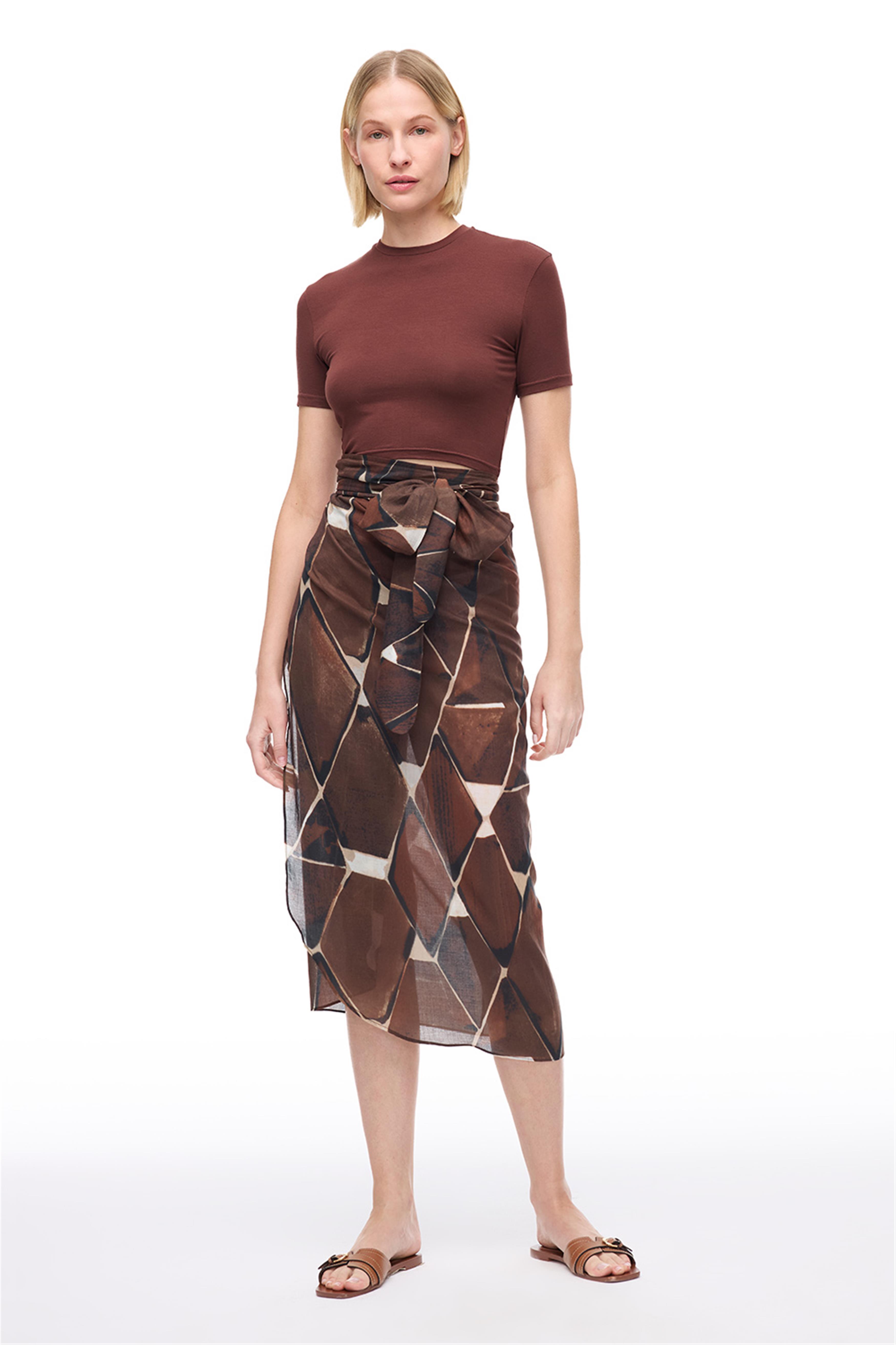 Resort Siyah Renk Rahat Kalıp Pareo