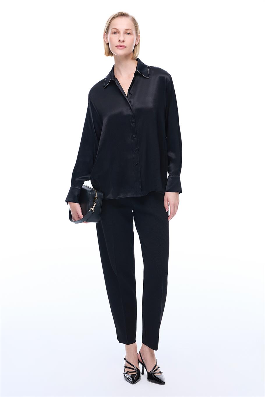 Safira Siyah Renk Kadın Gömlek
