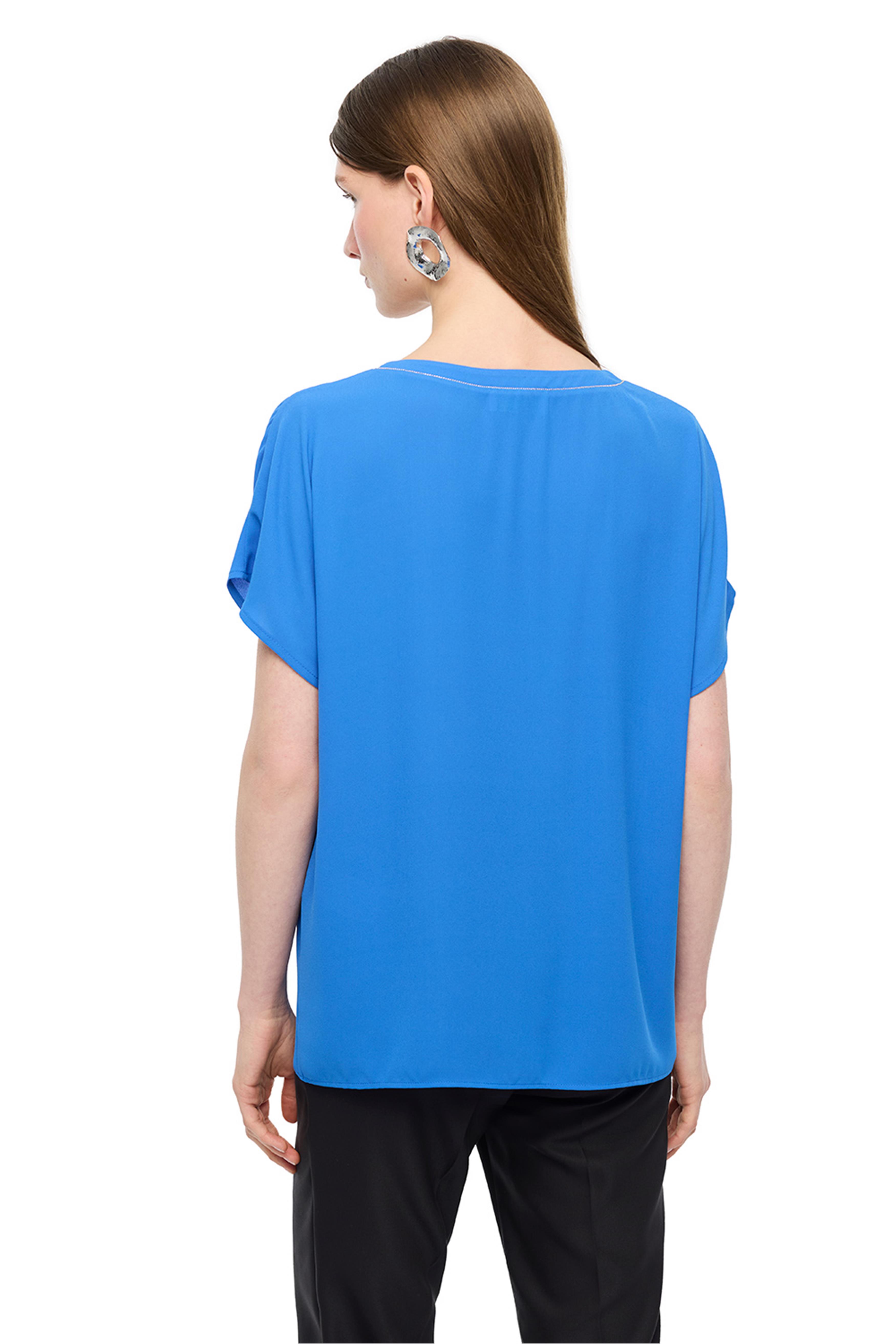 Saks V Yaka Rahat Kalıp Bluz