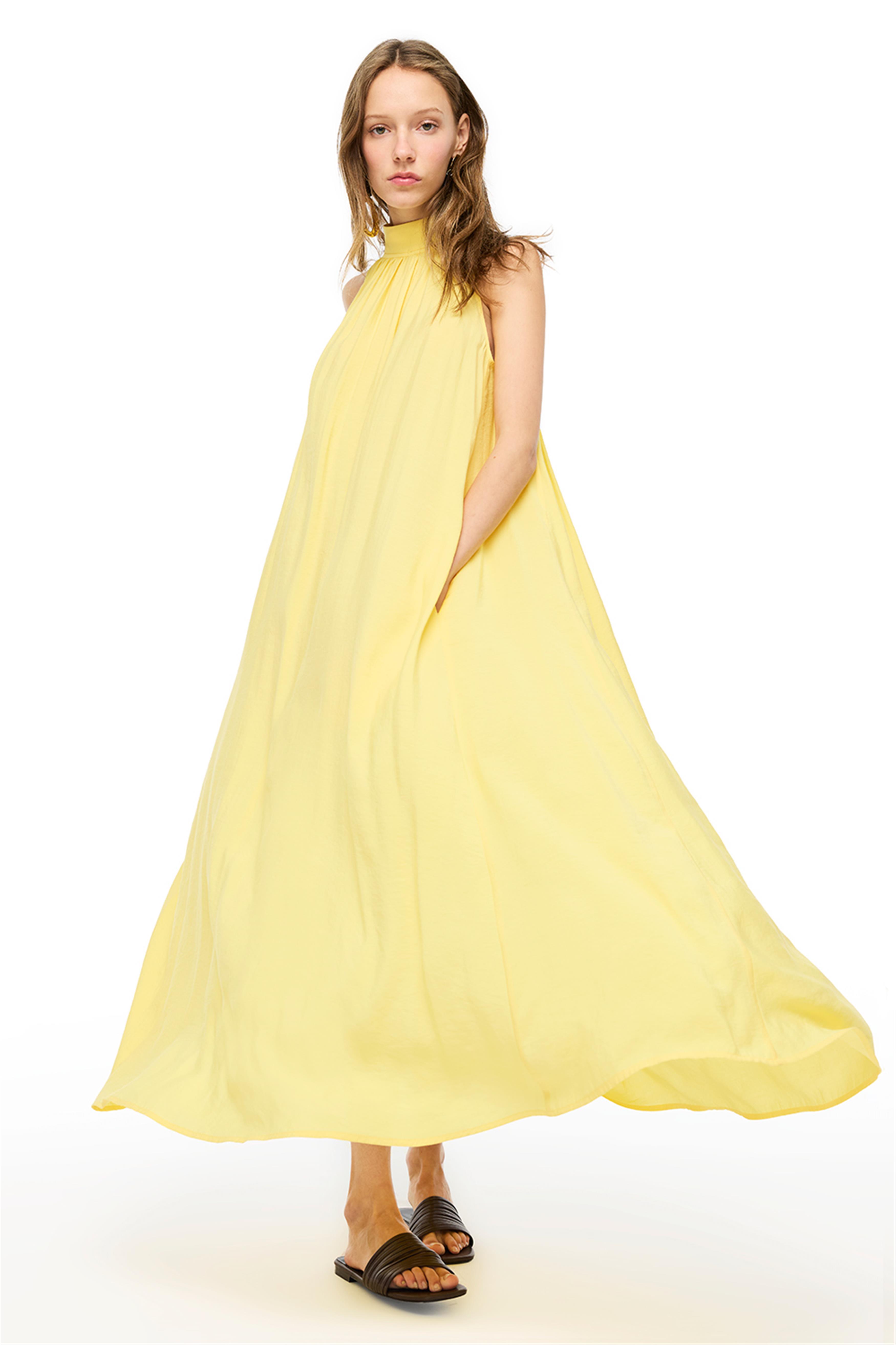 Sarı Askılı Balıkçı Yaka Elbise